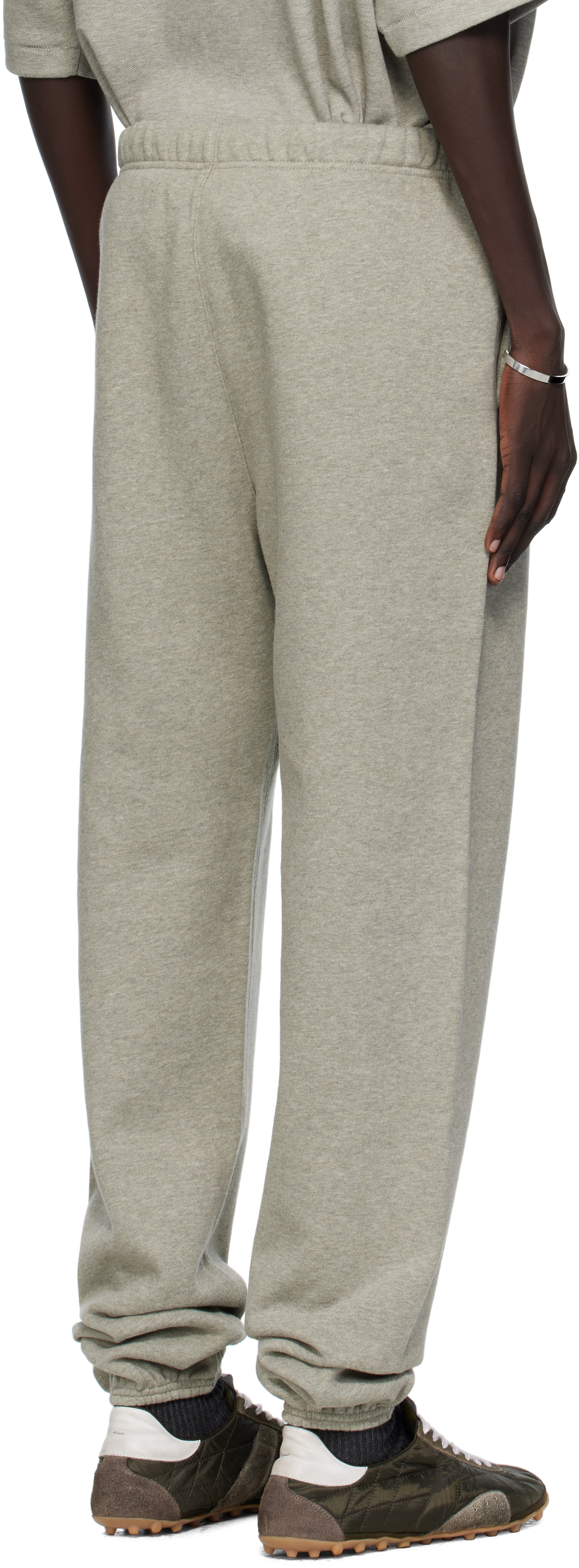 Essentials Gray Relaxed Fleece Piping Sweatpants In Gray