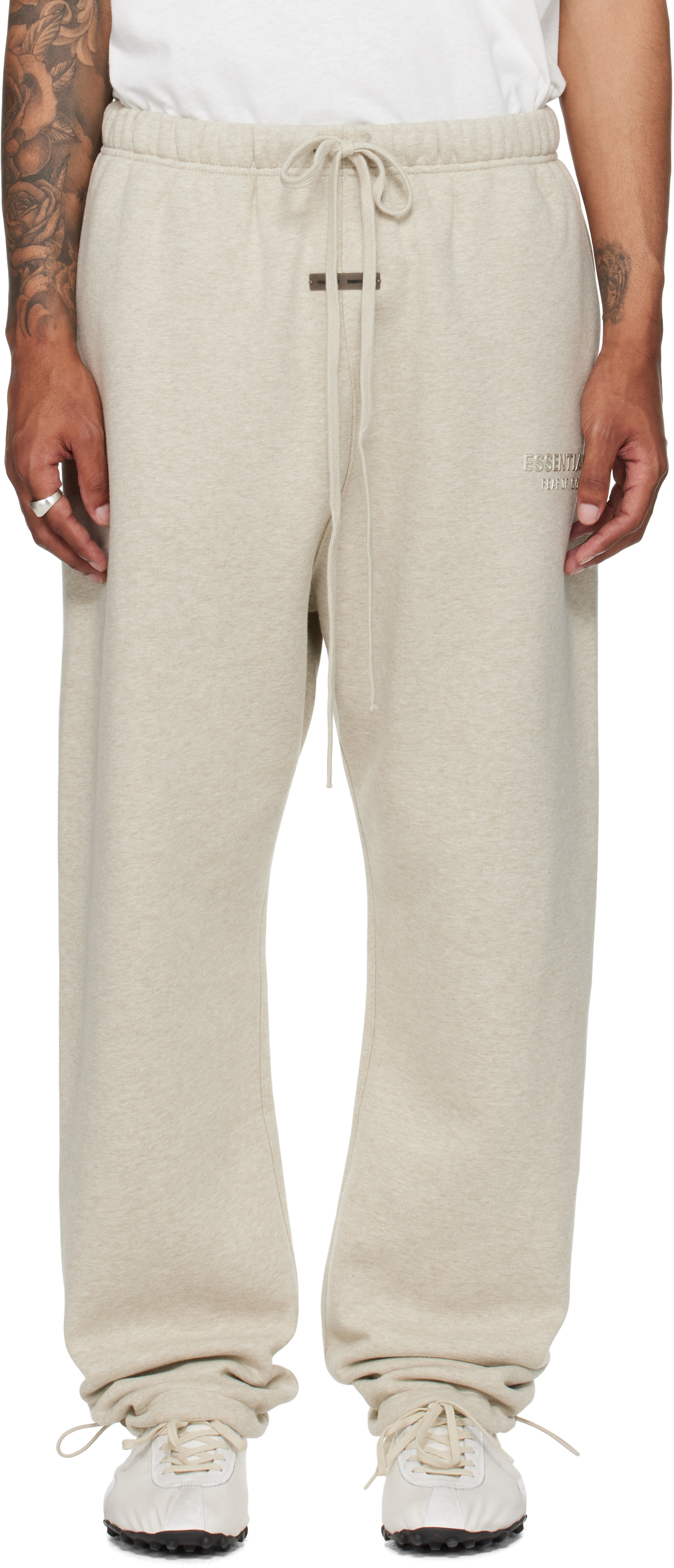Beige Relaxed Fleece Sweatpants