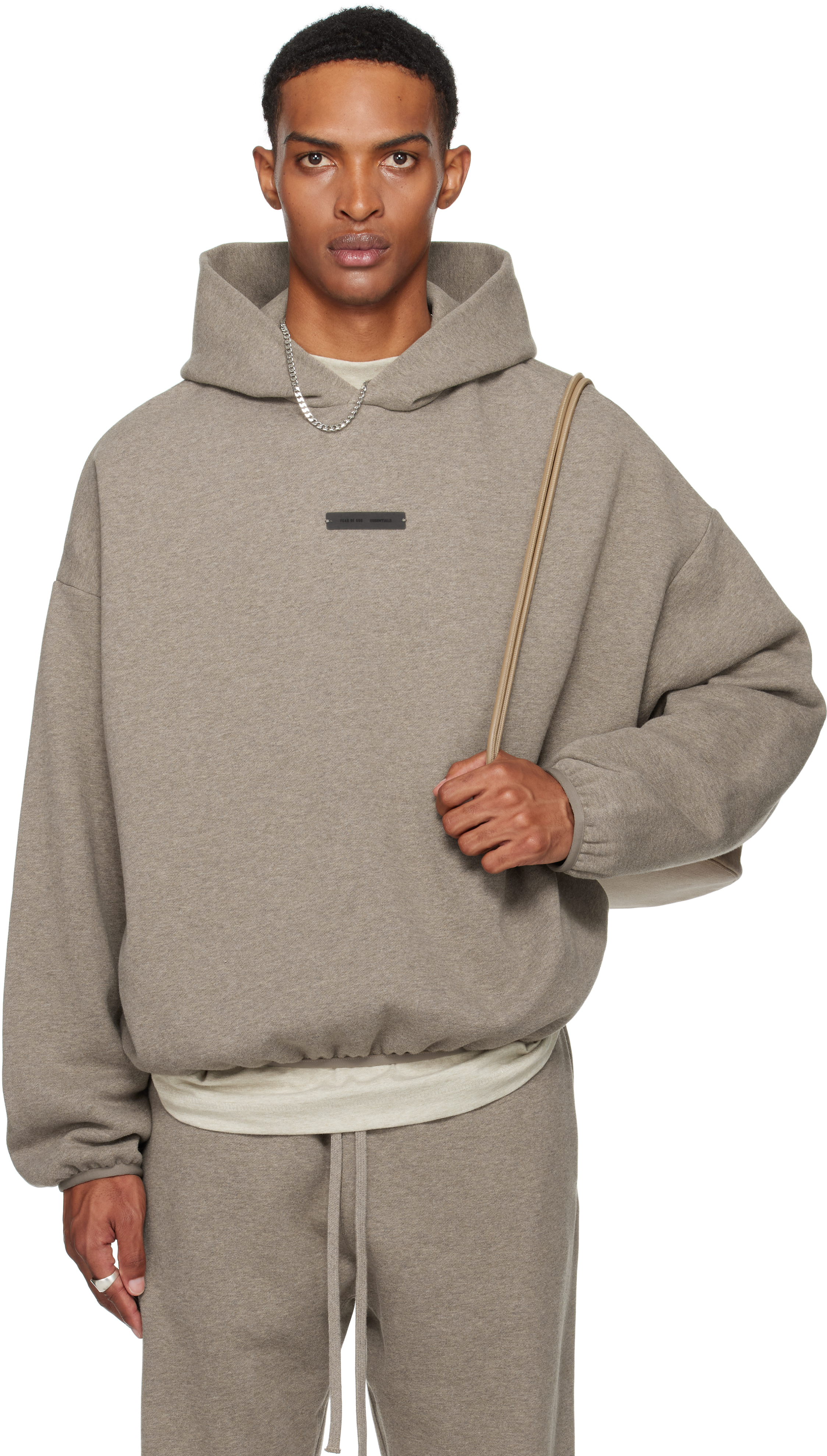 Brown Modern Fit Fleece Hoodie