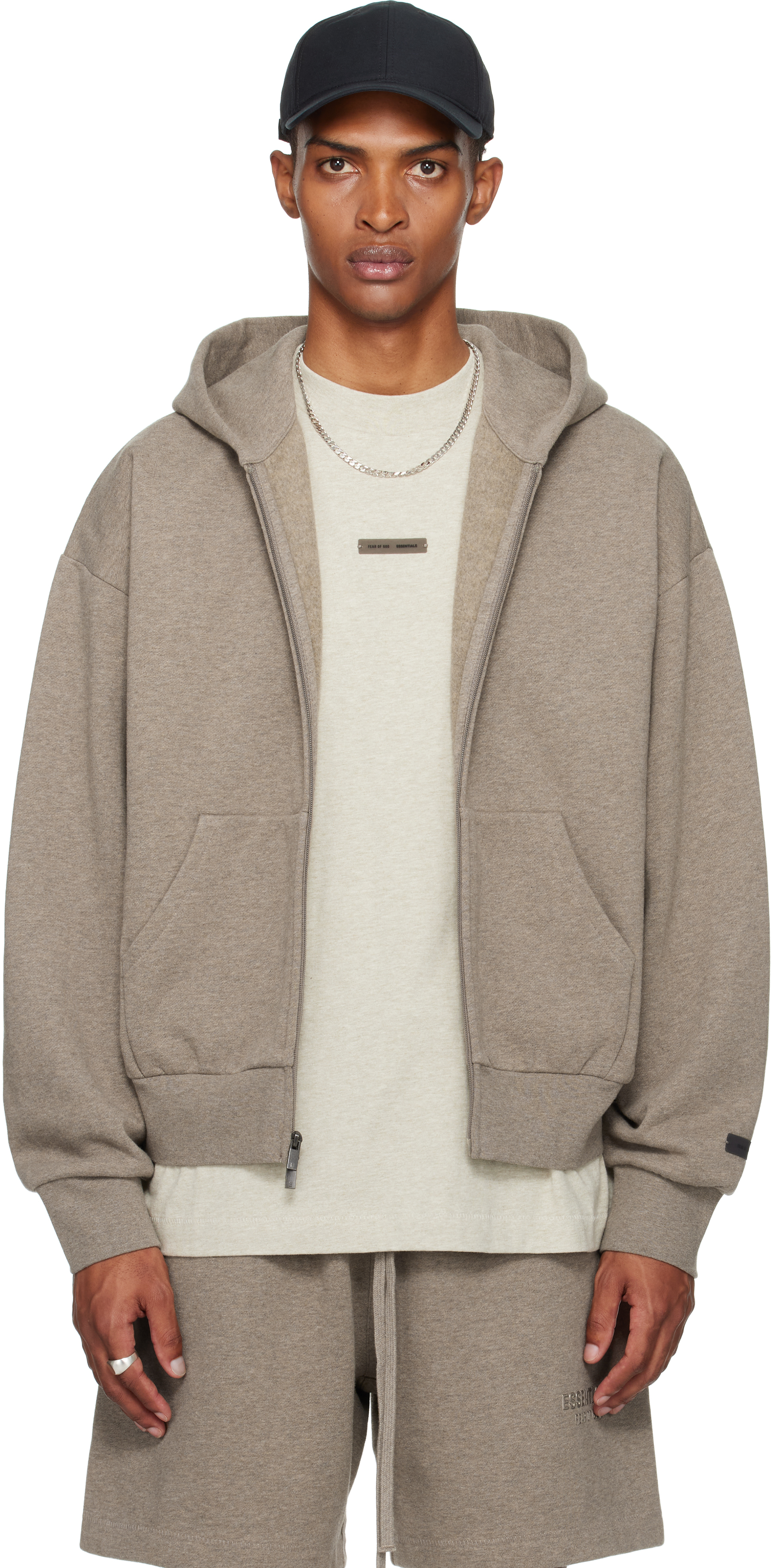 FEAR OF GOD ESSENTIALS＞ フルジップ フーディー