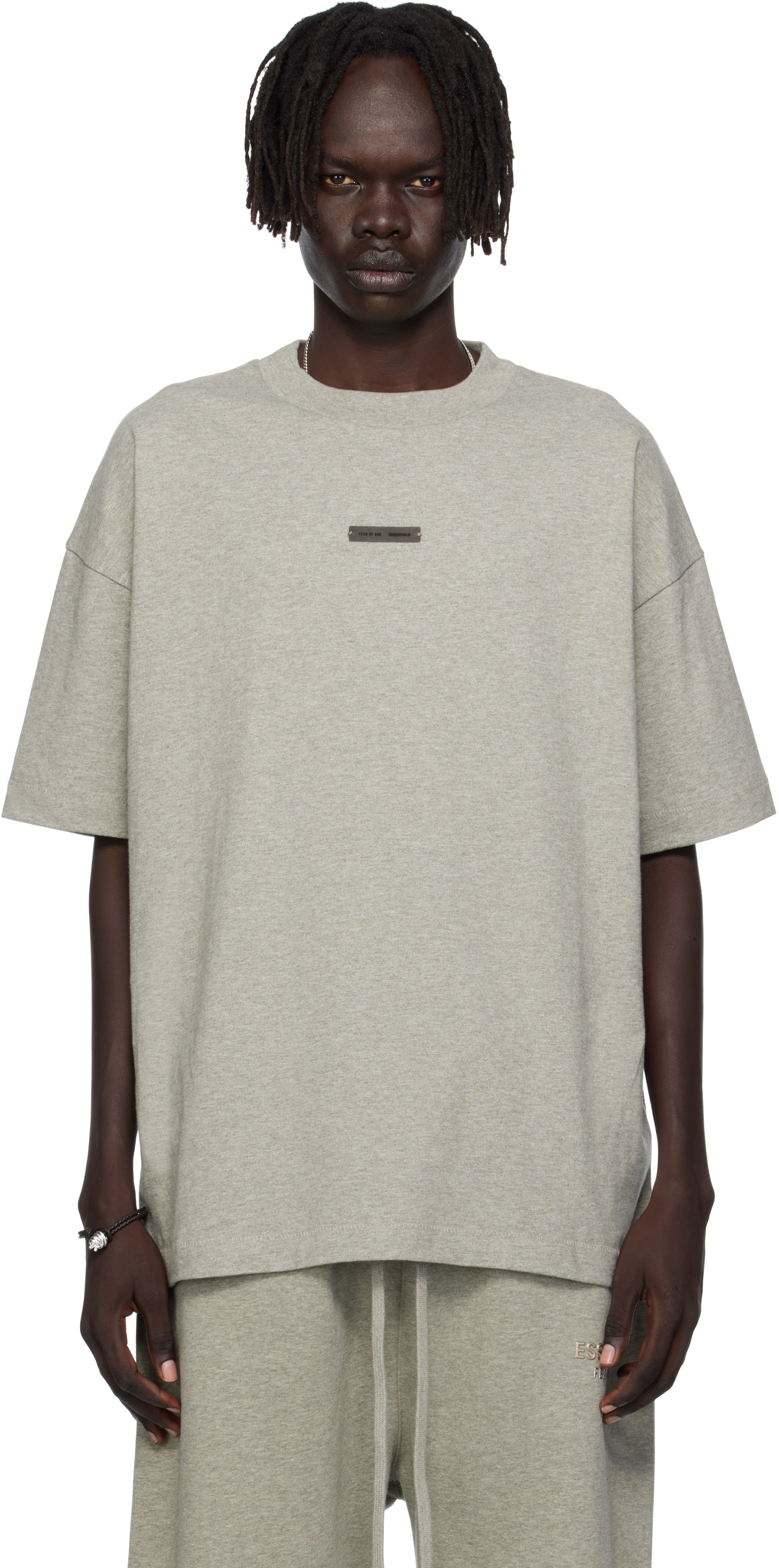 Fear of God ESSENTIALS: Gray Classic Fit T-shirt | SSENSE