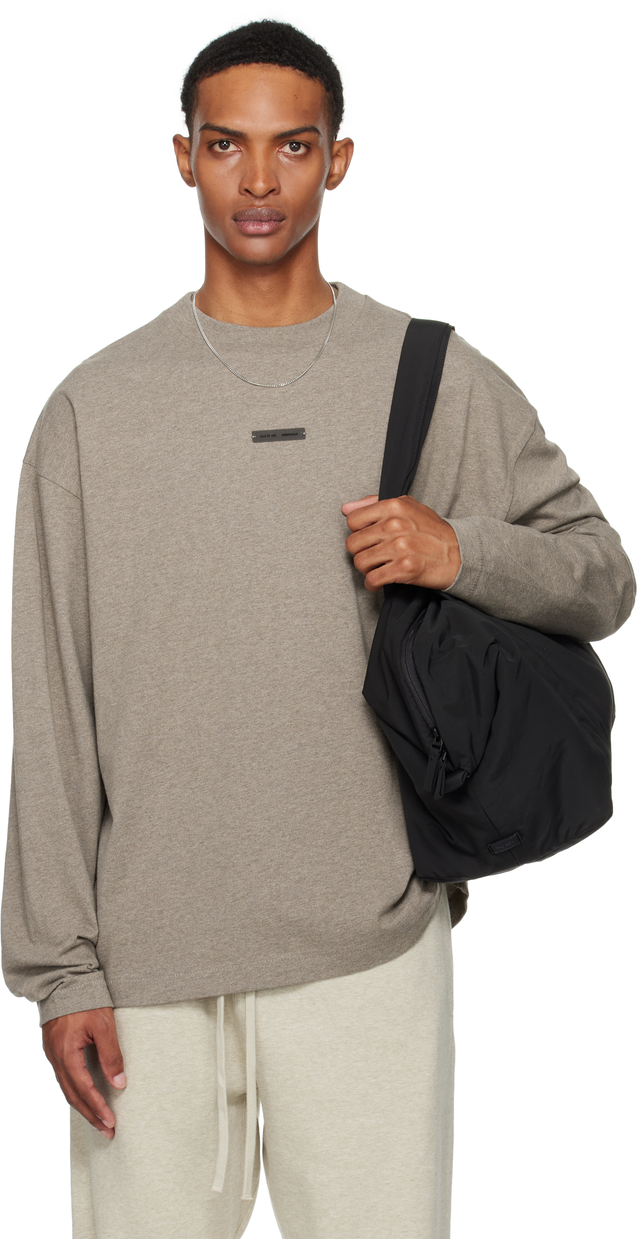Essentials Brown Classic Fit Long Sleeve T-shirt