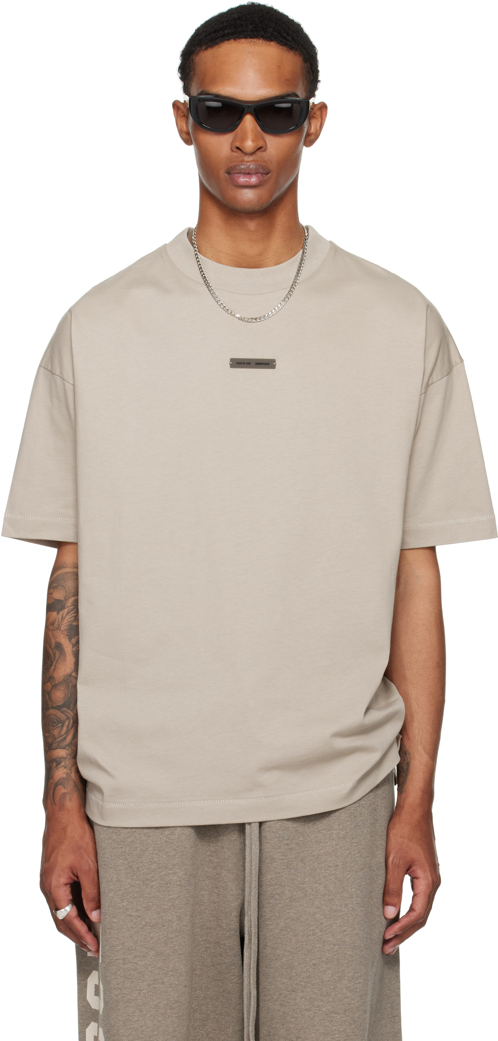 Essentials Taupe Classic Fit T-shirt