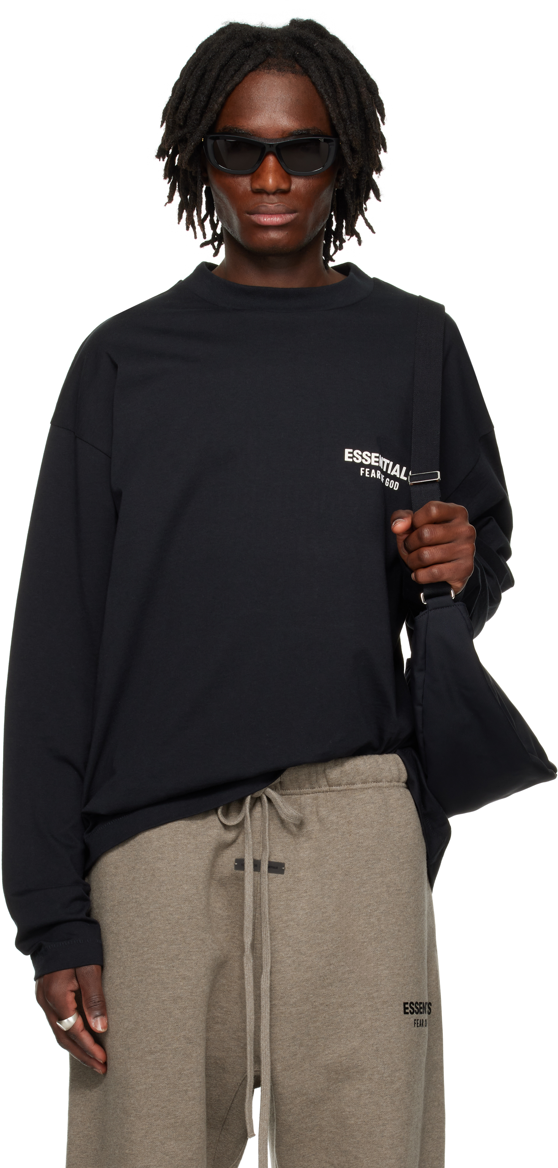 FOG ESSENTIALS CLASSIC FIT LONG SLEEVE BLACK ロンT ブラック FEAR OF GOD ESSENTIALS - Men Classic Fit Long Sleeve T-Shirt