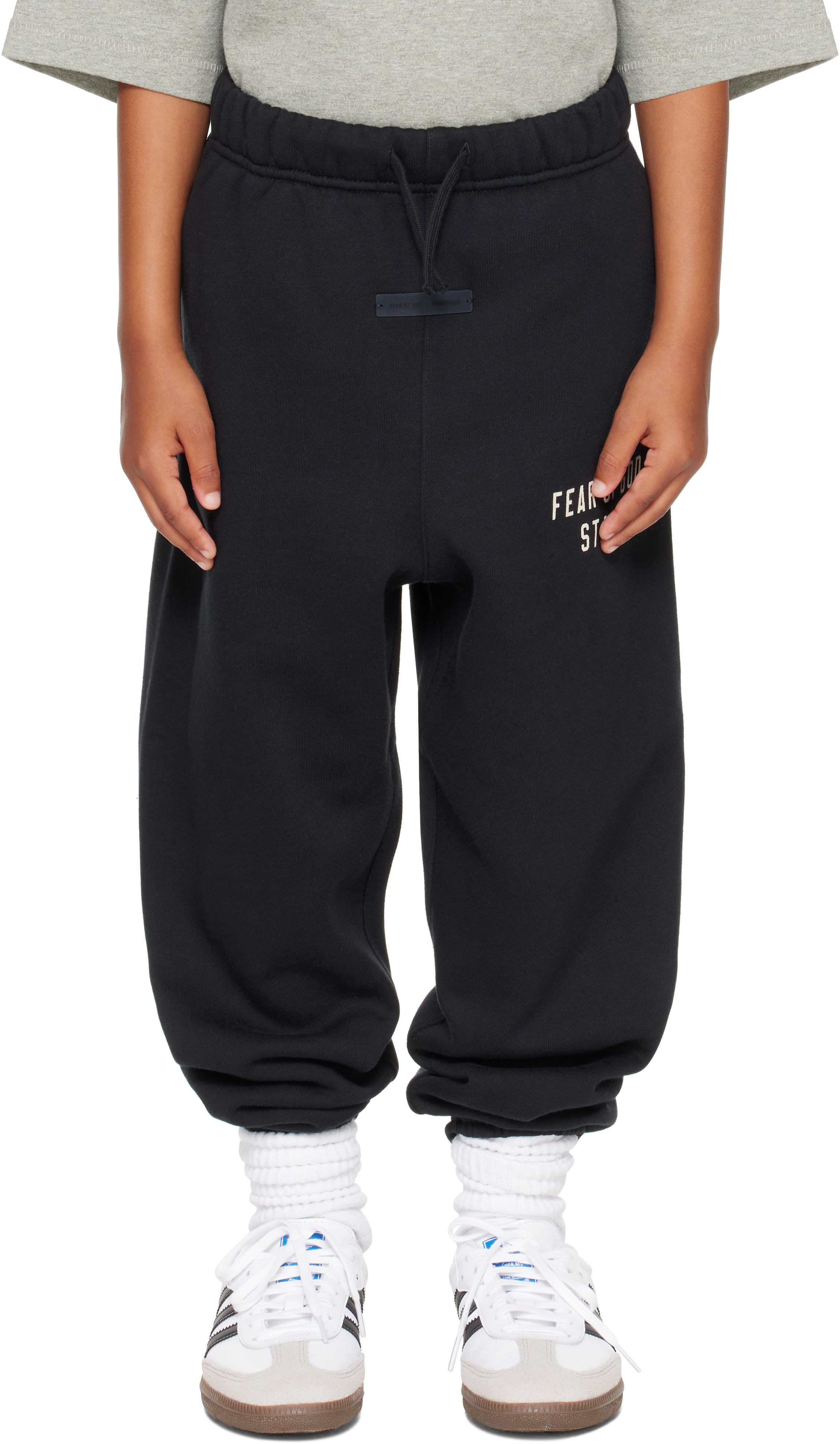 Essentials Kids Black Classic Fit Sweatpants In Blue