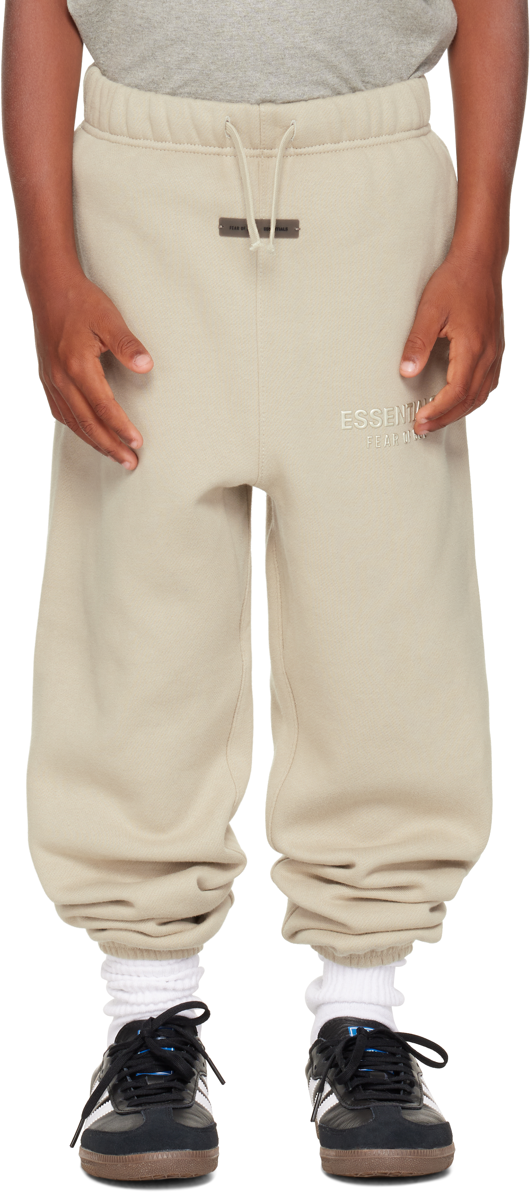 Essentials Kids Taupe Classic Fit Sweatpants In White