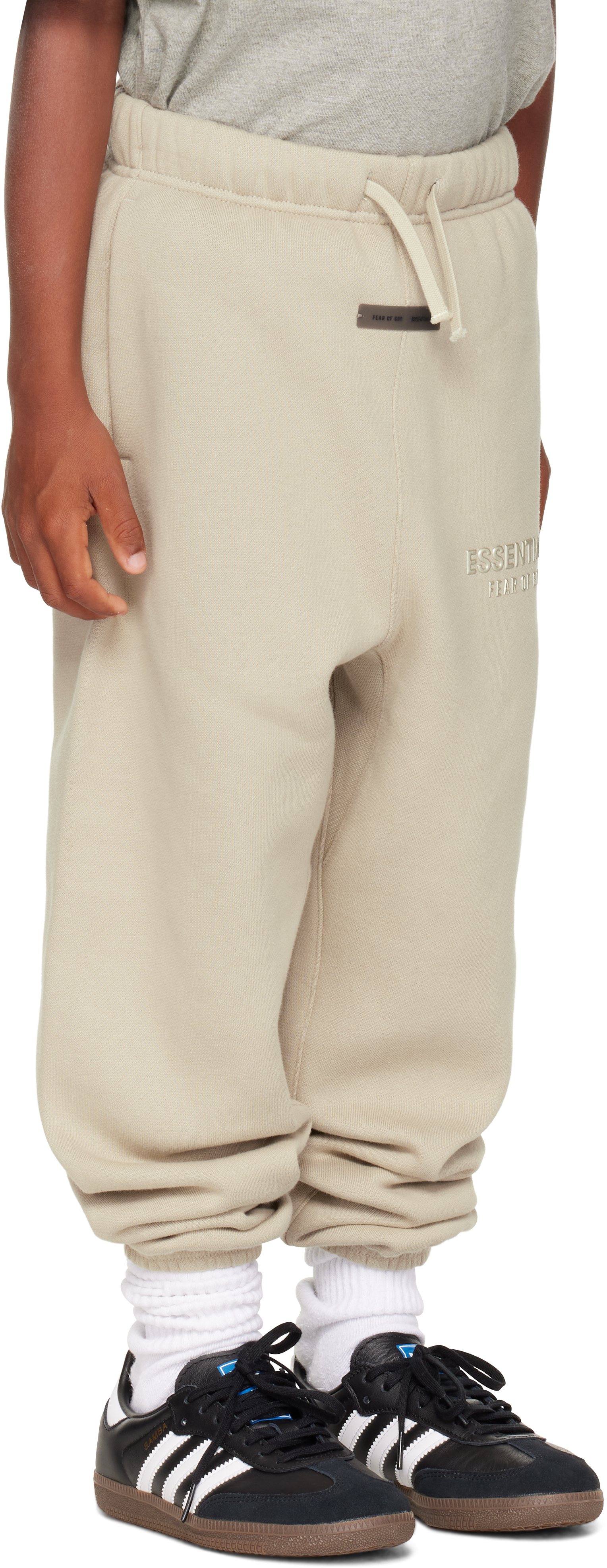 Essentials Kids Taupe Classic Fit Sweatpants In White