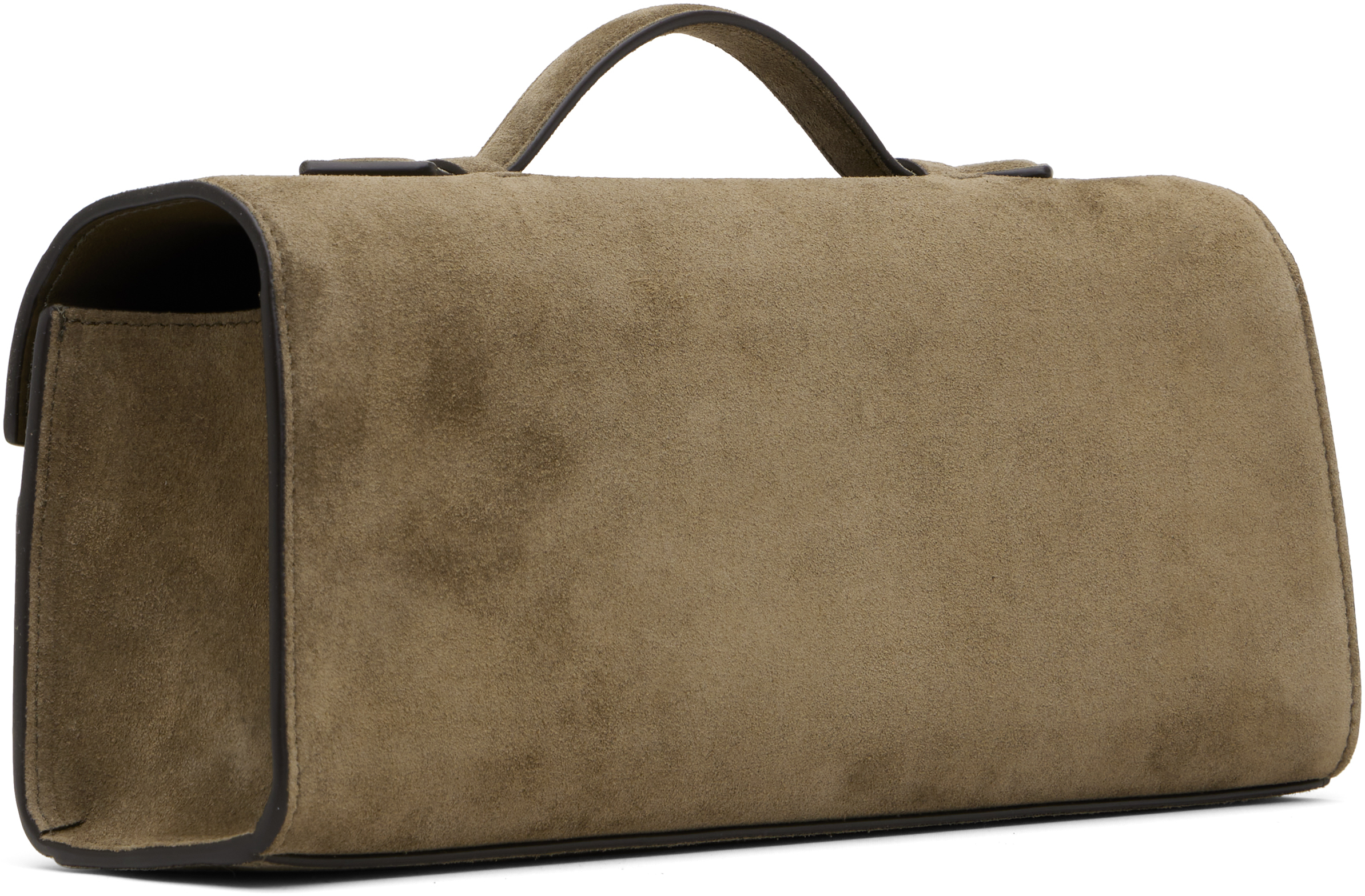 Savette Taupe Slim Symmetry Pochette Bag