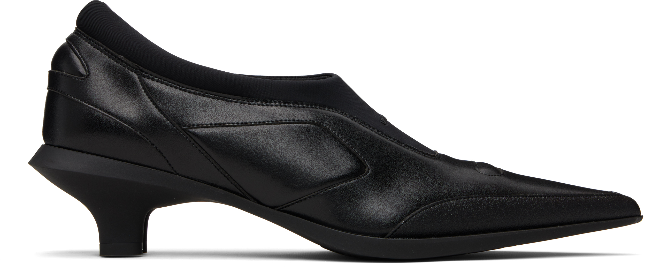 untitlab®: Black Velo Flex Mule Heels | SSENSE