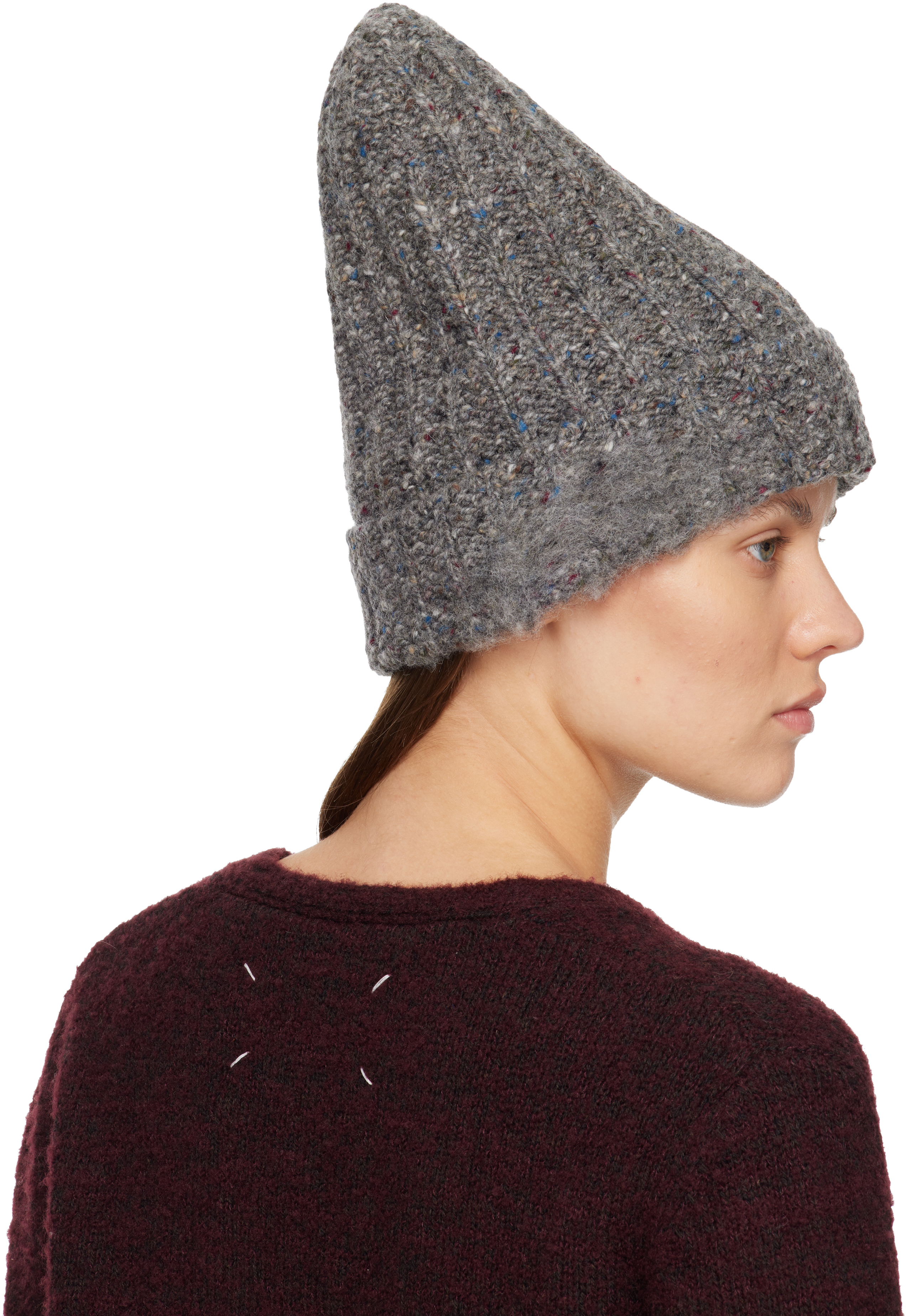 Maison Margiela Gray Xl Wool Beanie In Gray