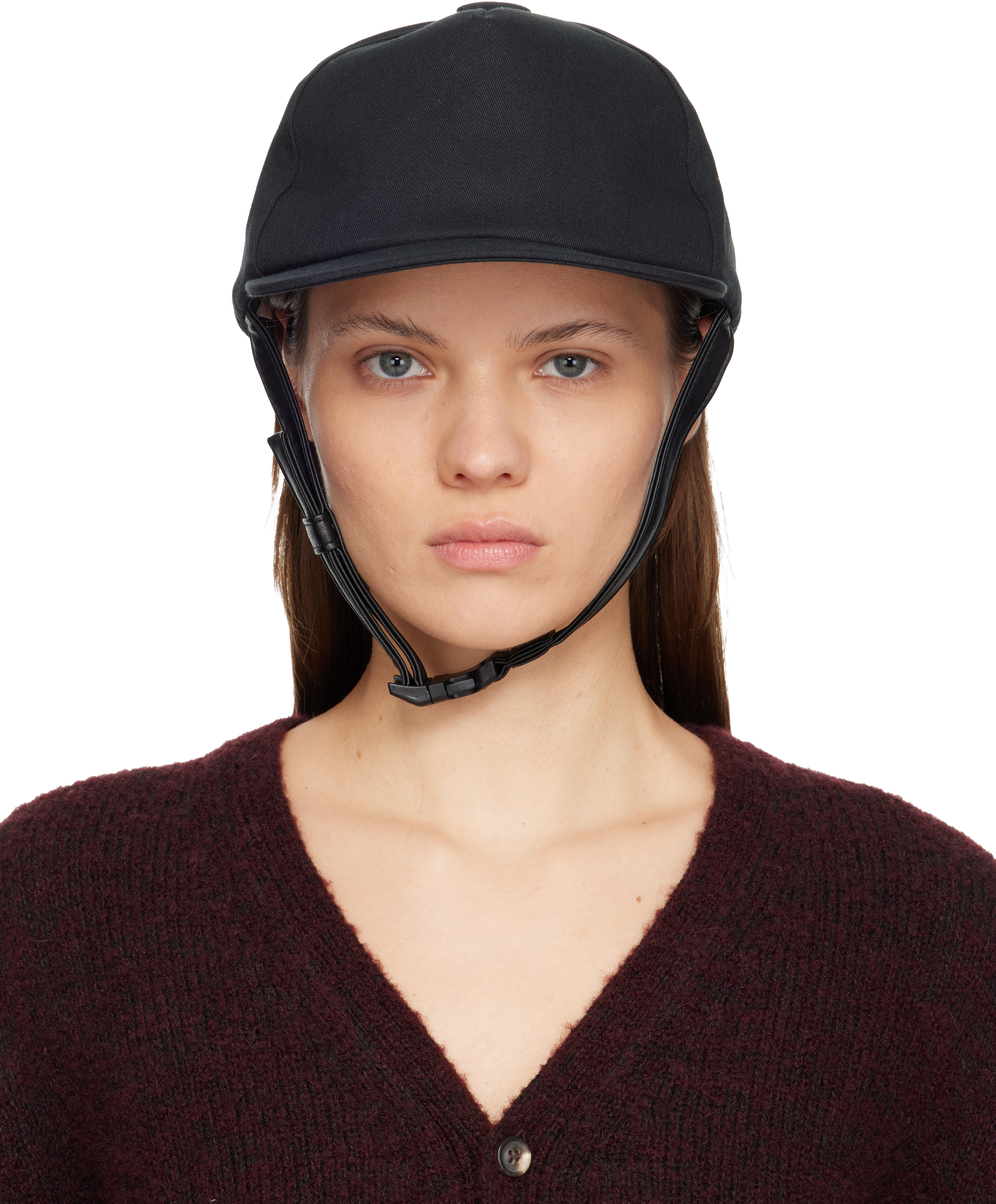 Maison Margiela Black Riding Cap In Black