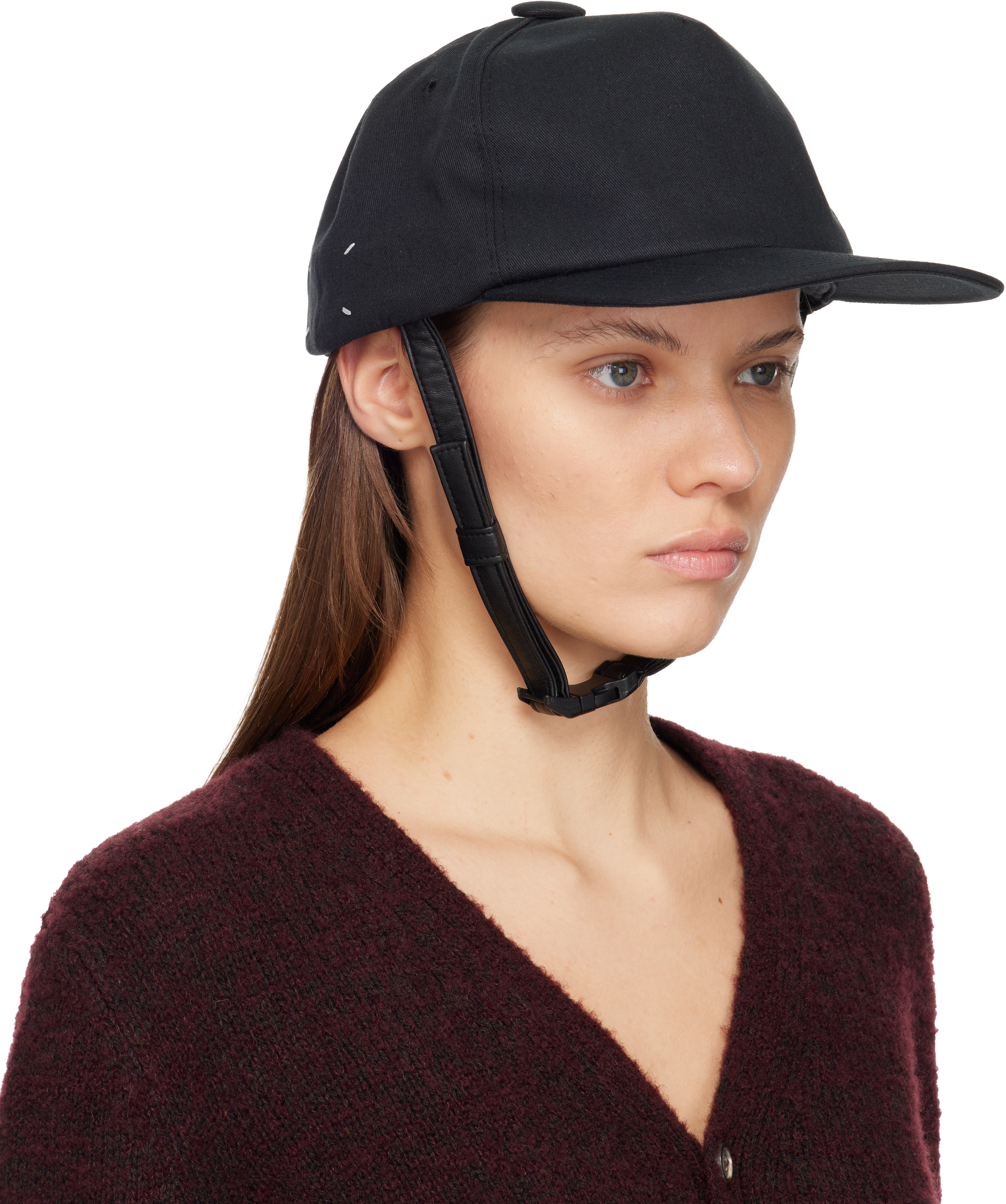 Maison Margiela Black Riding Cap In Black