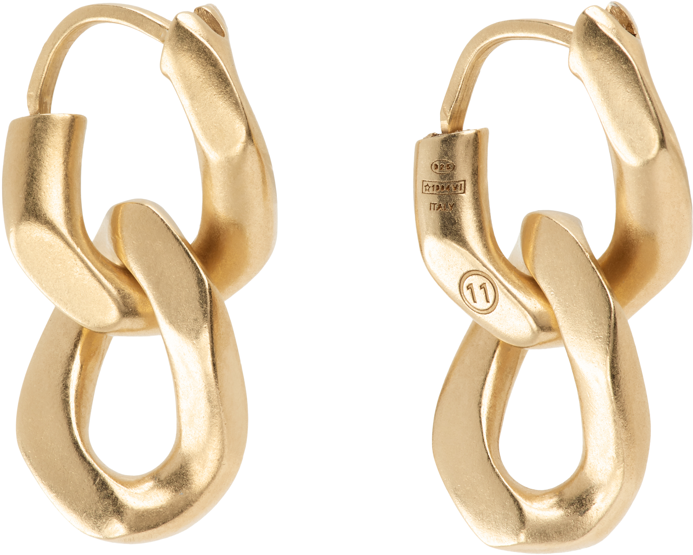 Maison Margiela Gourmette Collection Earrings In Gold