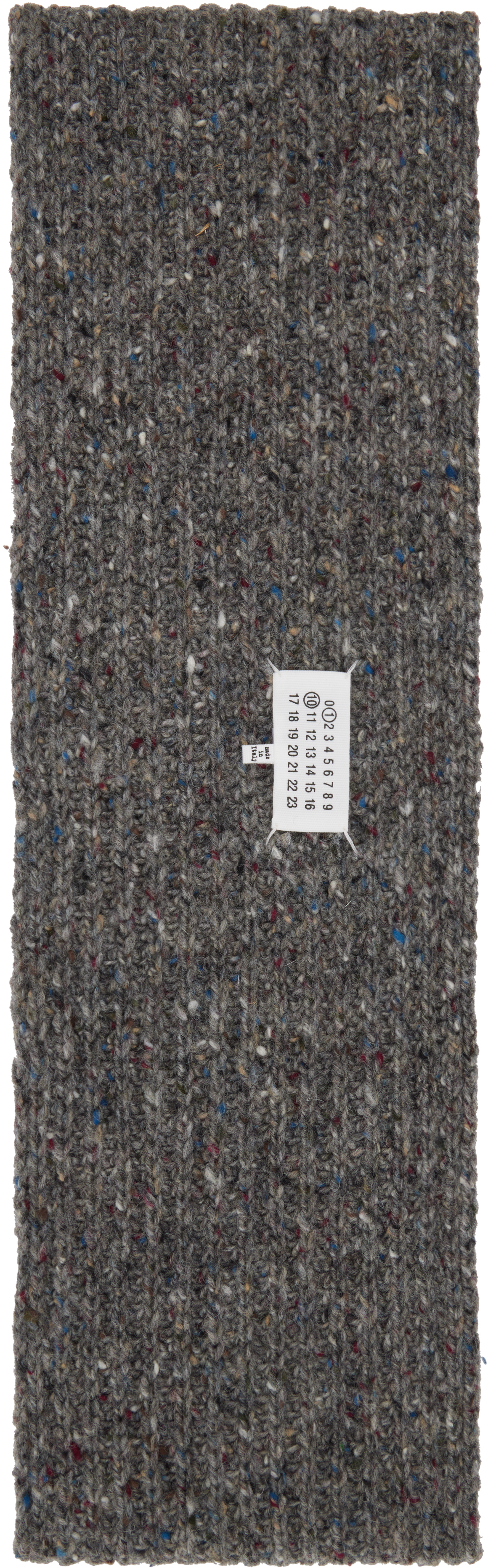 Maison Margiela Gray Virgin Wool Scarf In Brown