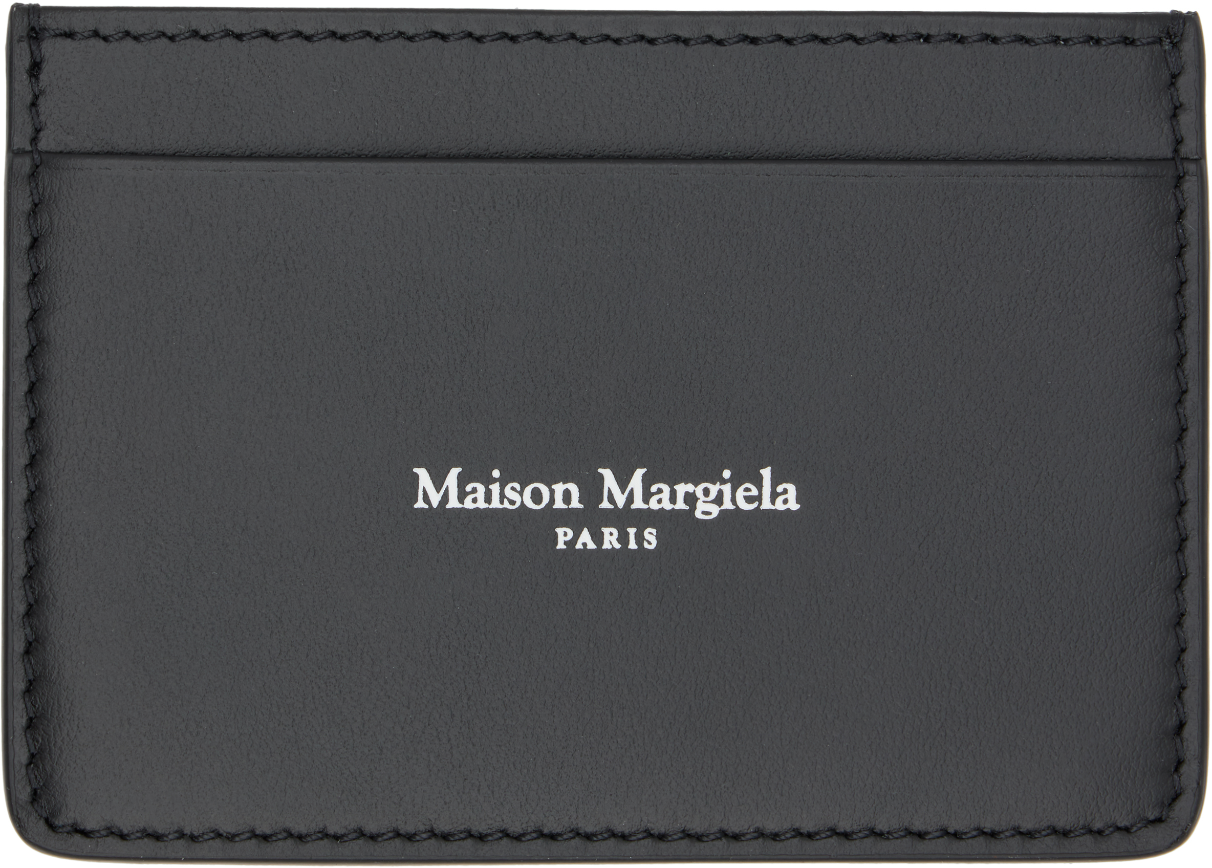 Maison Margiela Black Slim Card Holder In Black