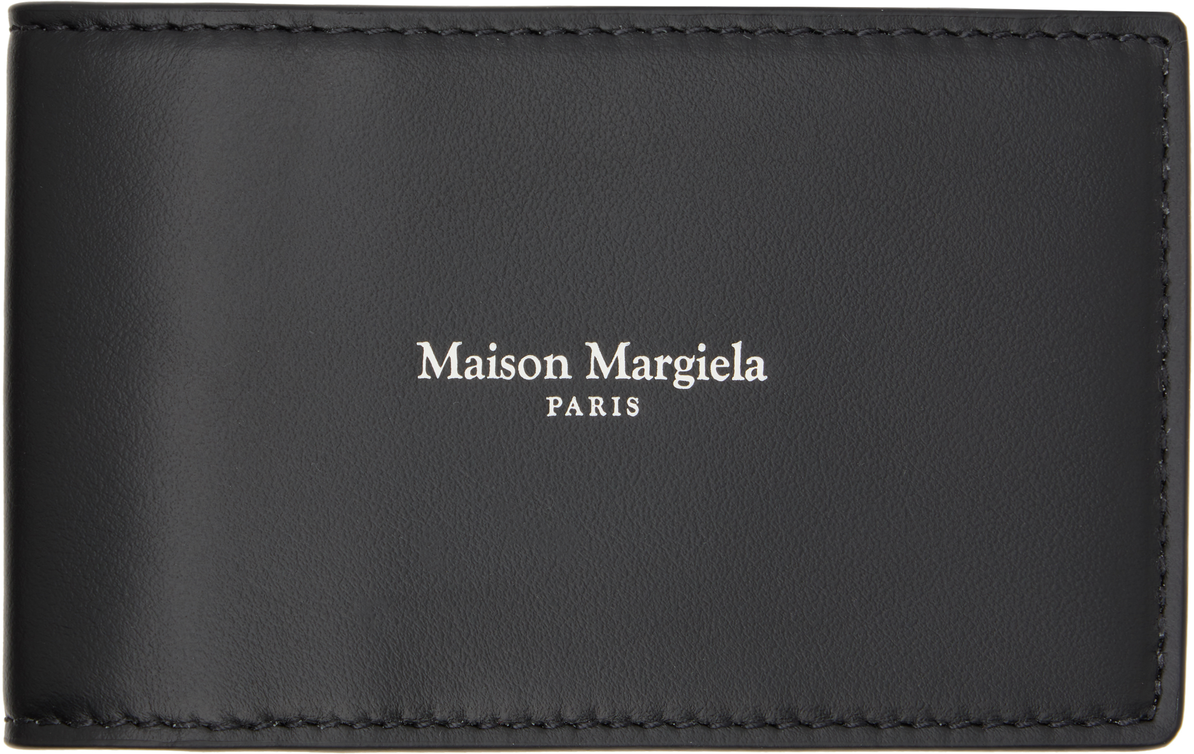 Maison Margiela Black Bifold Card Holder In Black