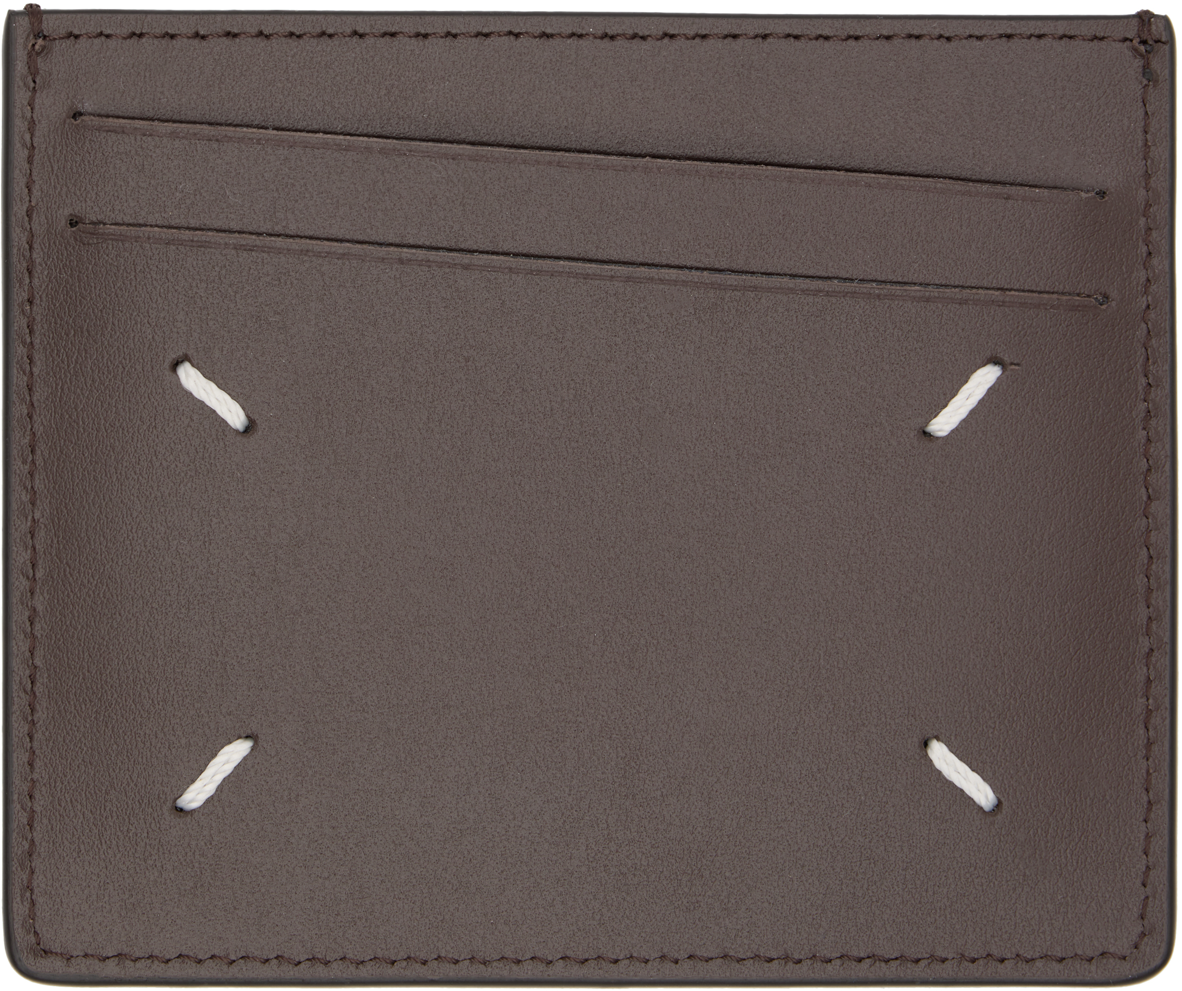 Maison Margiela Brown Slim Card Holder In Brown