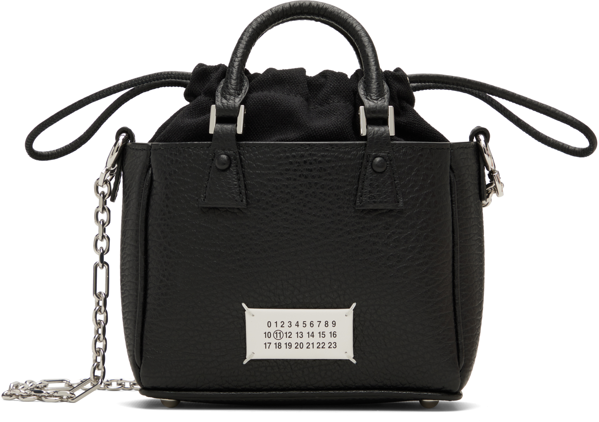 Maison Margiela Black Micro 5ac Horizontal Tote Bag In Black