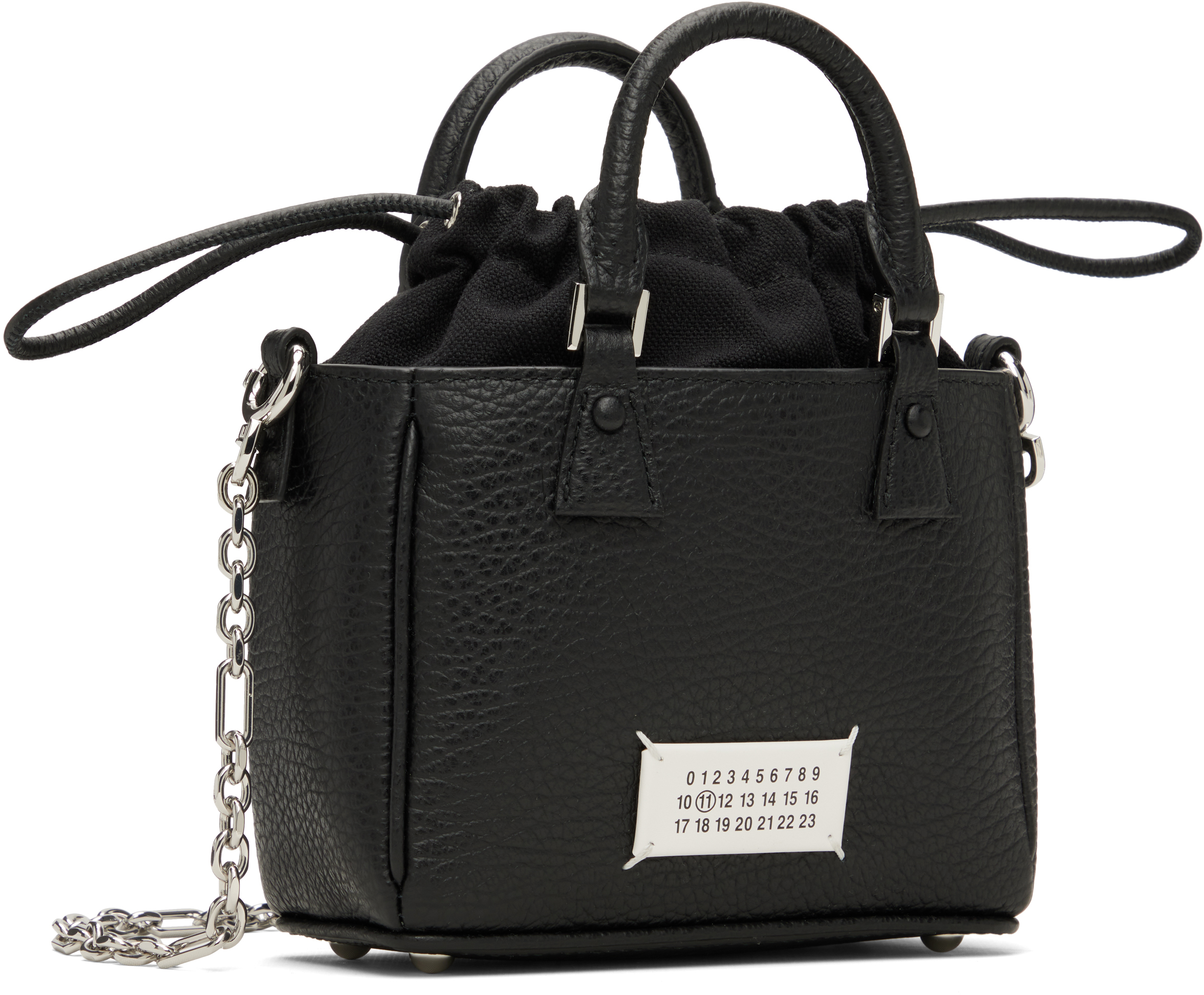Maison Margiela Black Micro 5ac Horizontal Tote Bag In Black