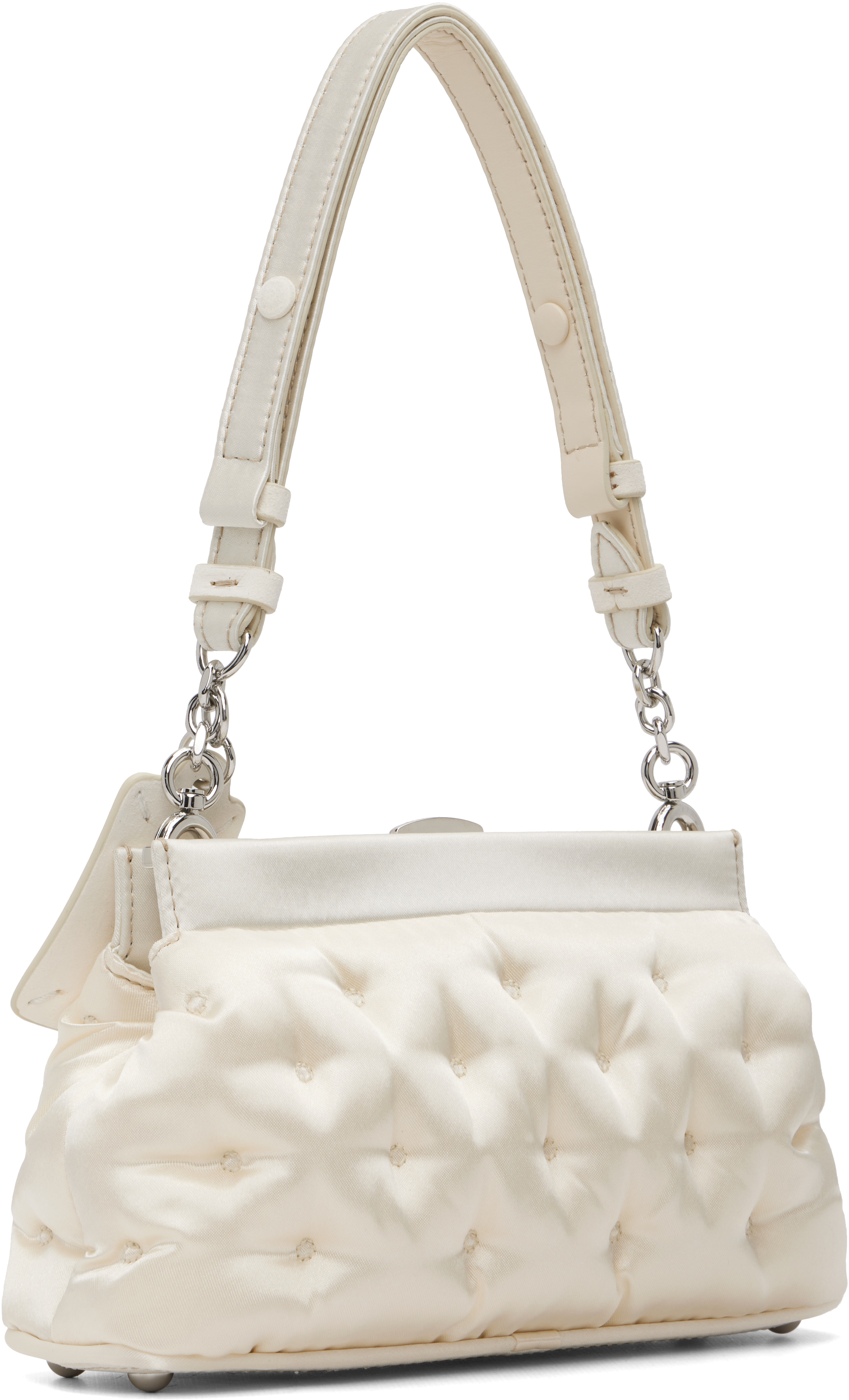 Maison Margiela Beige Small Glam Slam Embroidery Clutch Bag In Neutral