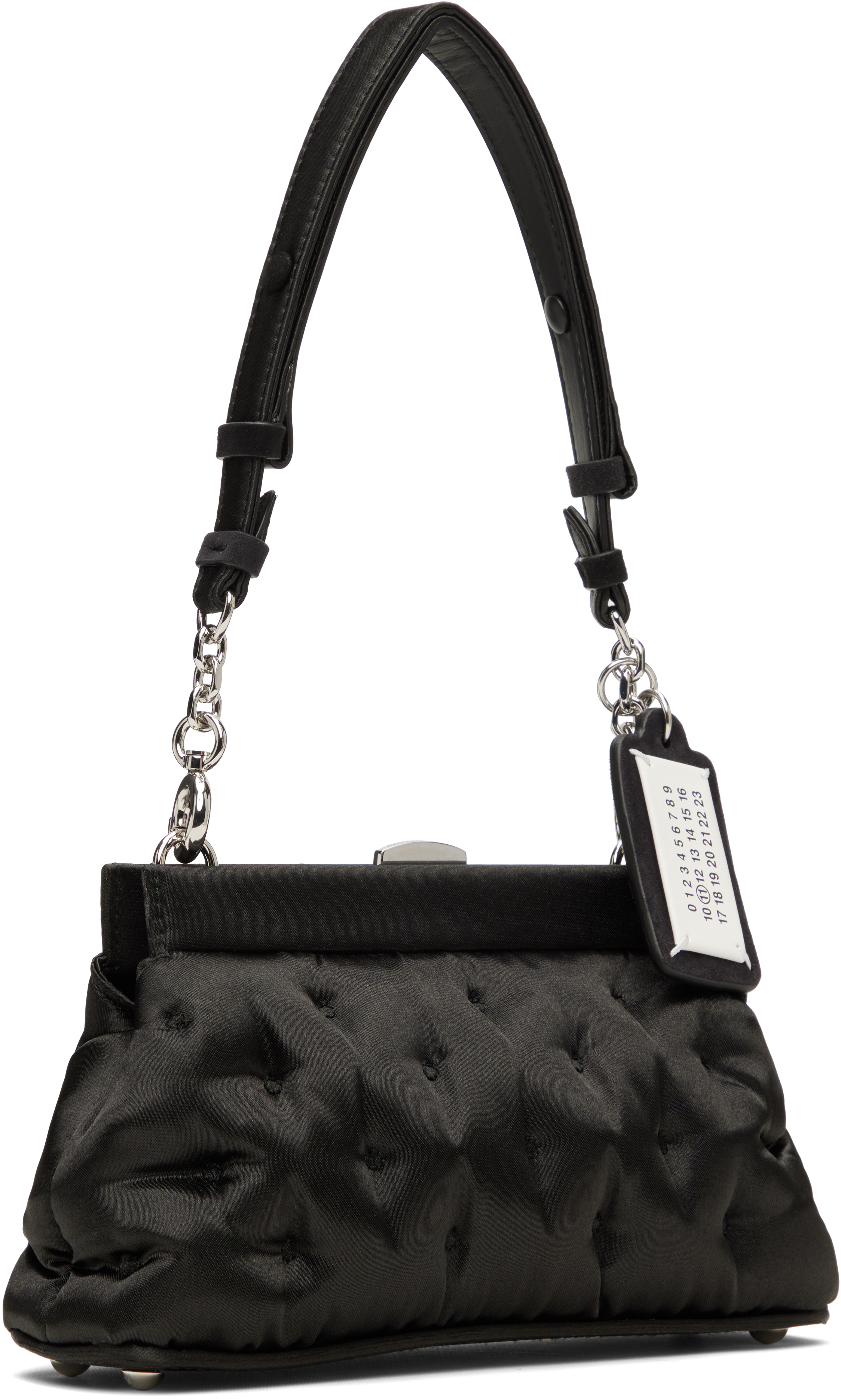 Maison Margiela Black Small Glam Slam Embroidery Clutch Bag In Black