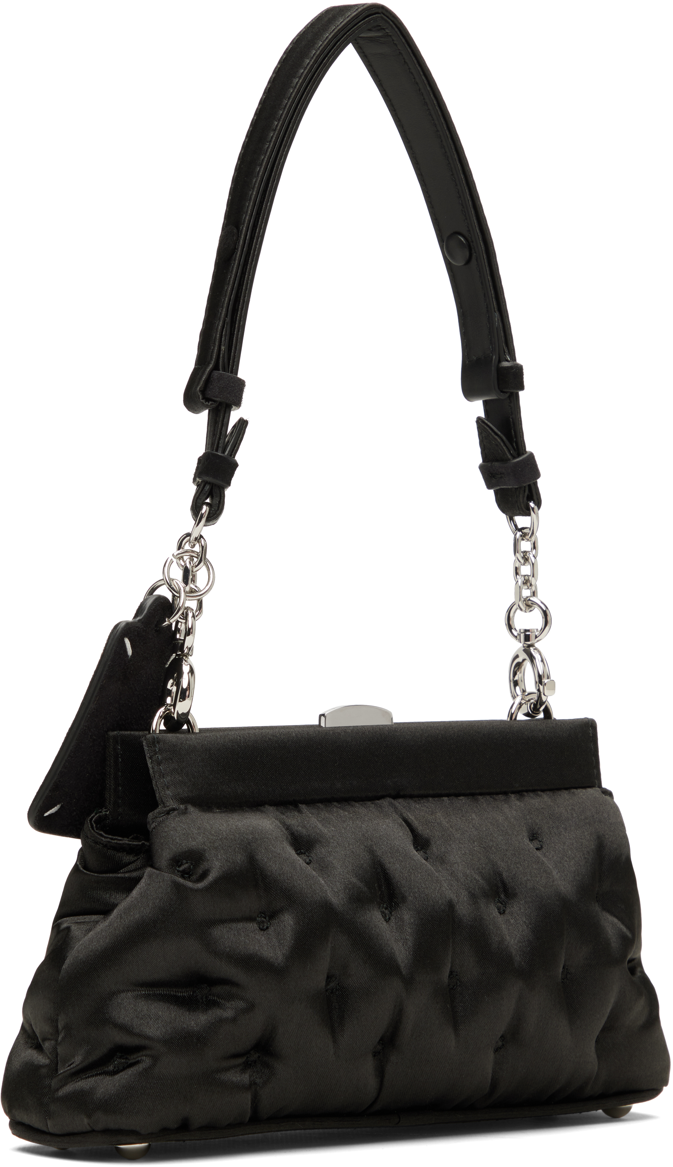 Maison Margiela Black Small Glam Slam Embroidery Clutch Bag In Black