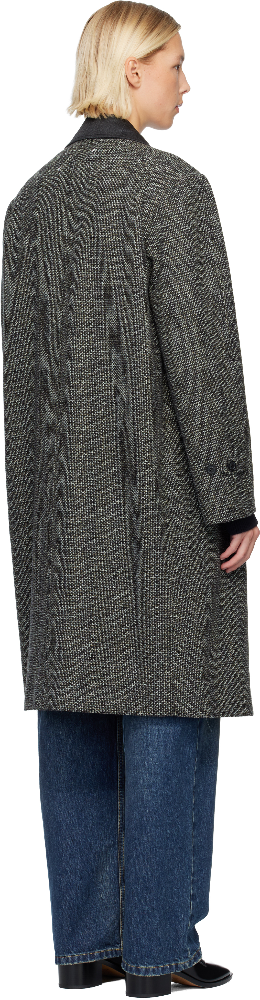 Maison Margiela Black Wool Coat In Black