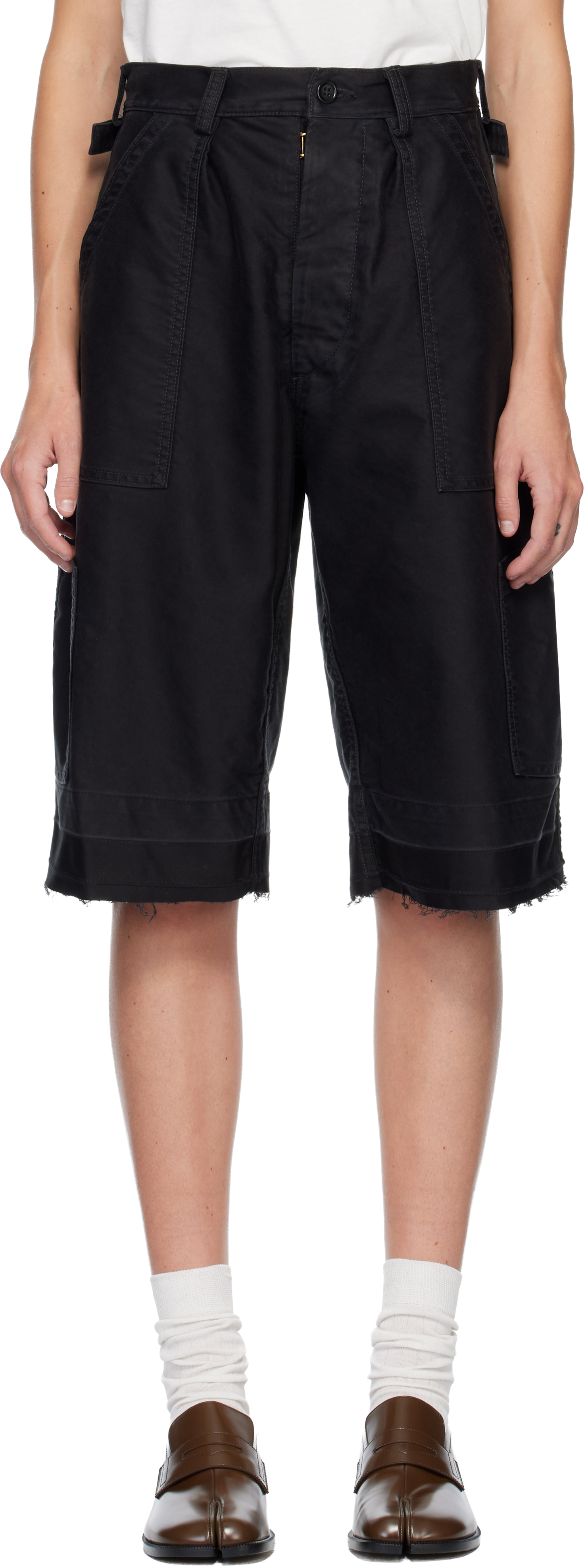 Maison Margiela Black Utility Shorts In Black