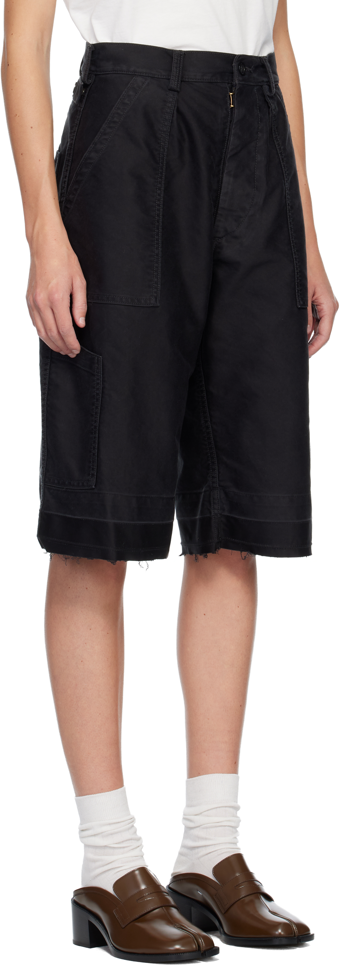 Maison Margiela Black Utility Shorts In Black