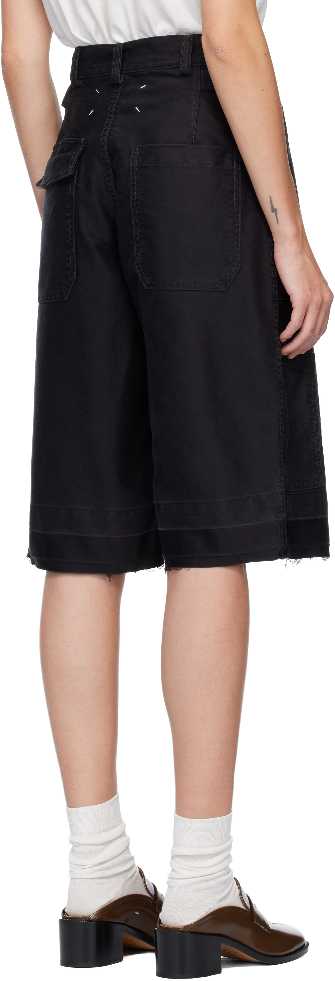 Maison Margiela Black Utility Shorts In Black