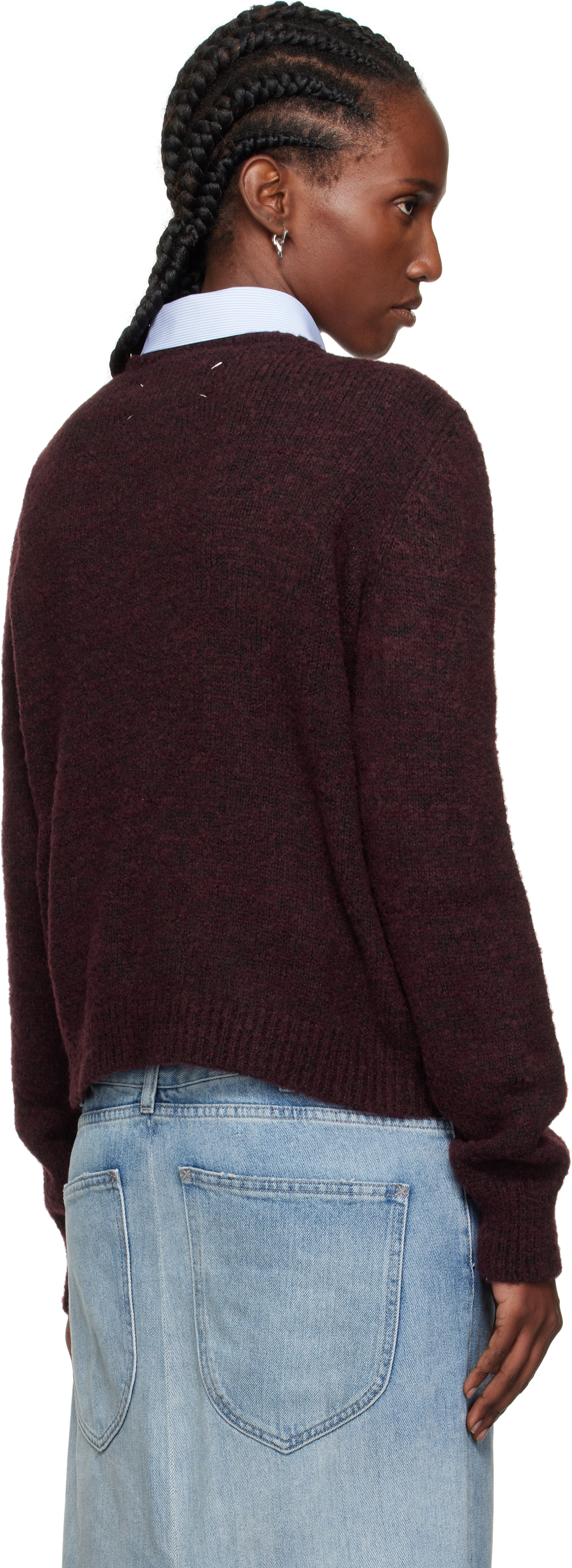 Maison Margiela Virgin Wool Crew-neck Sweater In Brown