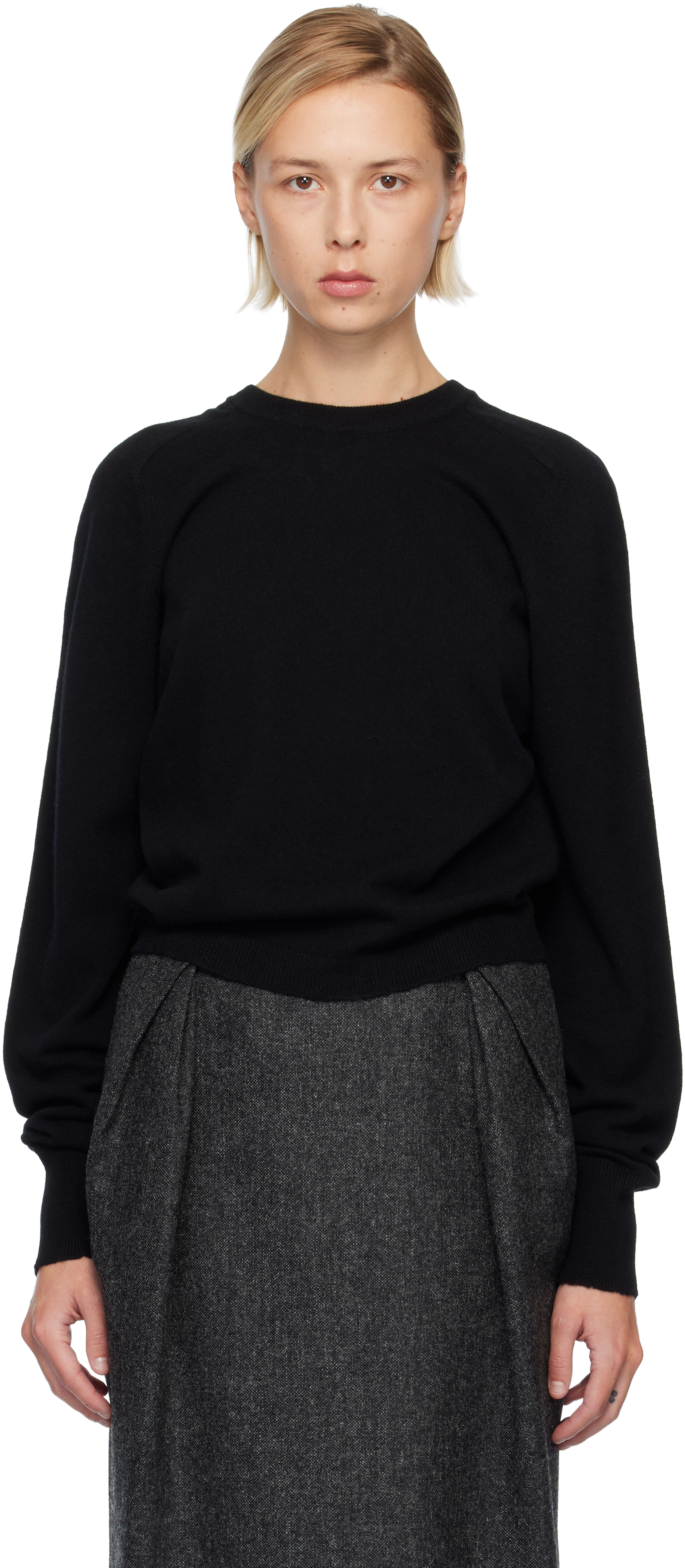 Maison Margiela: Black Wool Knit Sweater | SSENSE