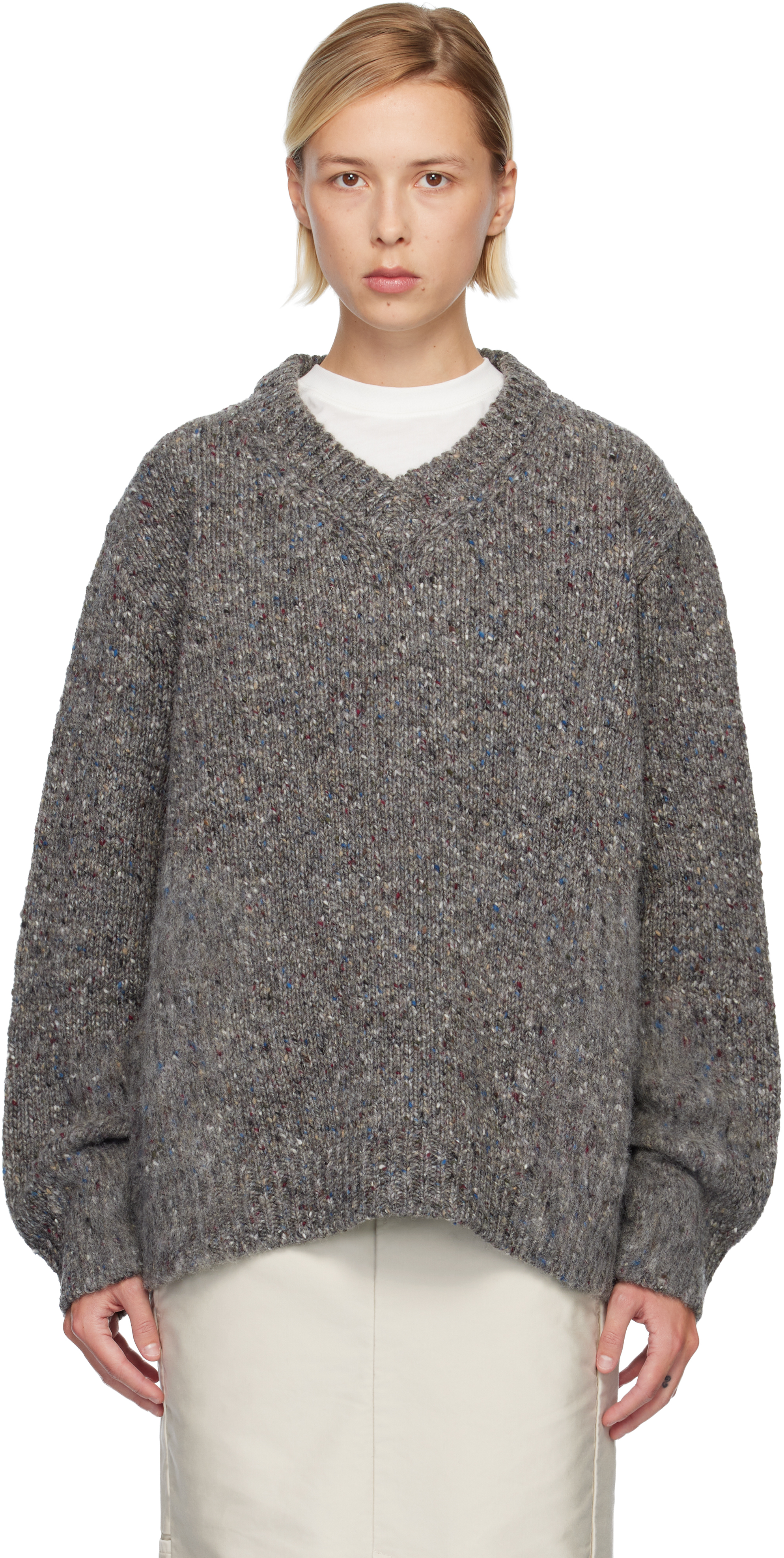 Gray Wool Sweater by Maison Margiela on Sale