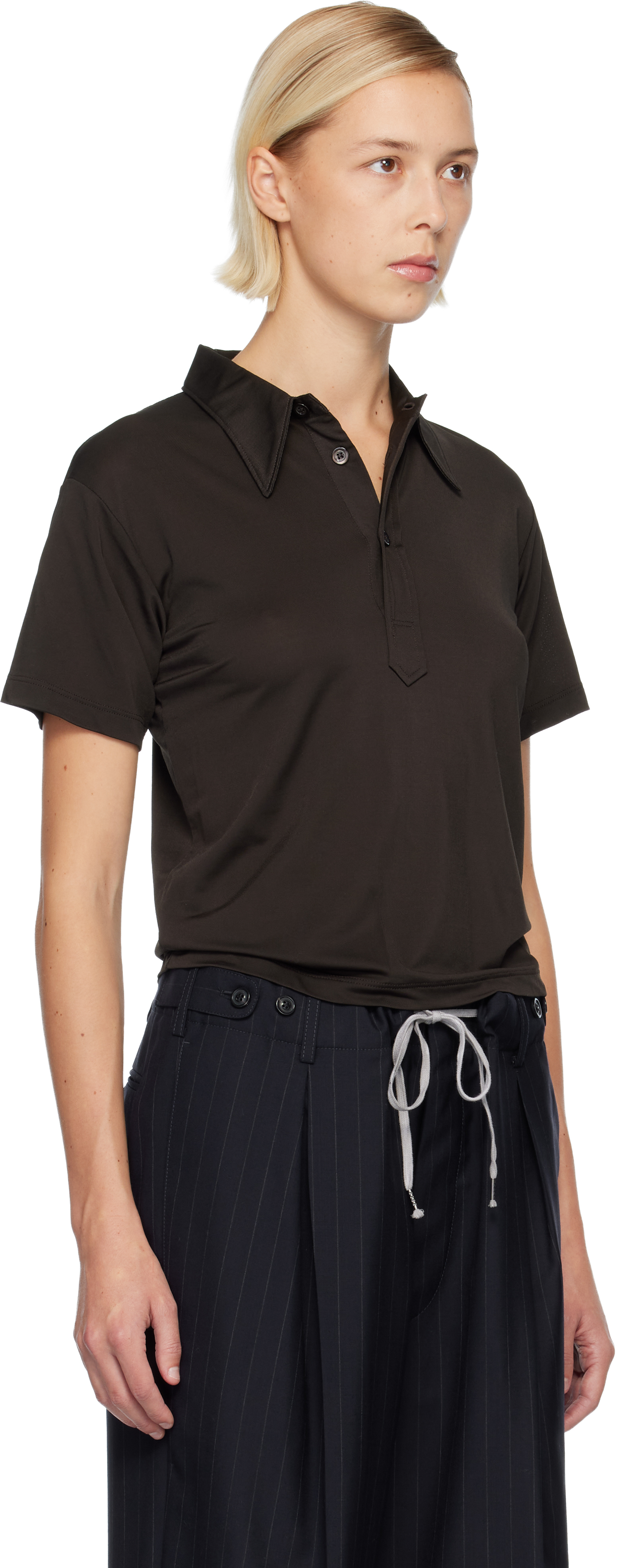 Maison Margiela Black Piqué Polo In Black