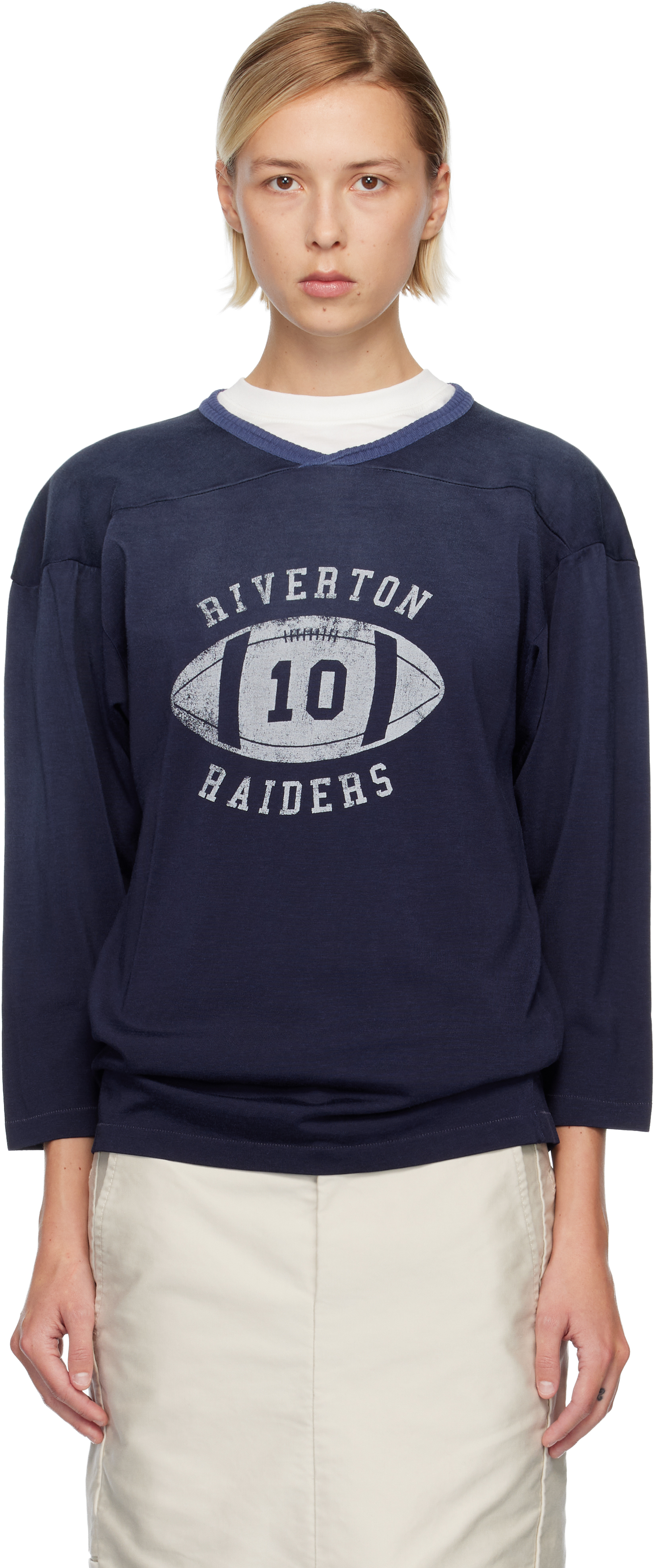 Maison Margiela Blue 'riverton Raiders' T-shirt In Blue