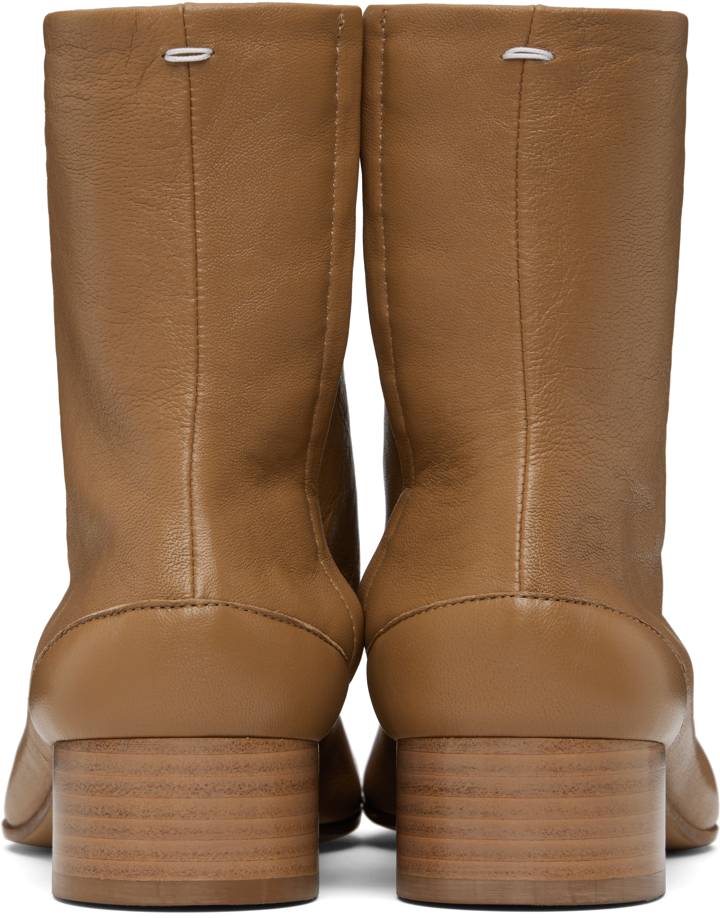 Maison Margiela Tan Tabi Ankle Boots In Brown