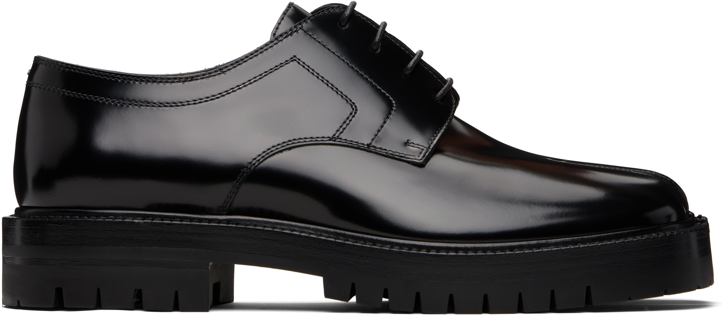 Maison Margiela Women's Leather Tabi Lace-up Shoes In Black