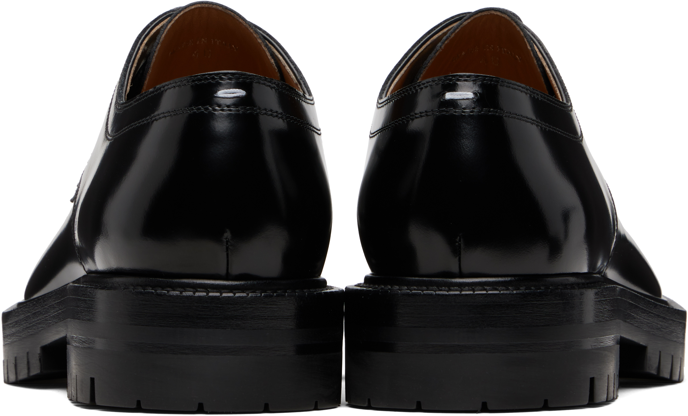 Maison Margiela Women's Leather Tabi Lace-up Shoes In Black