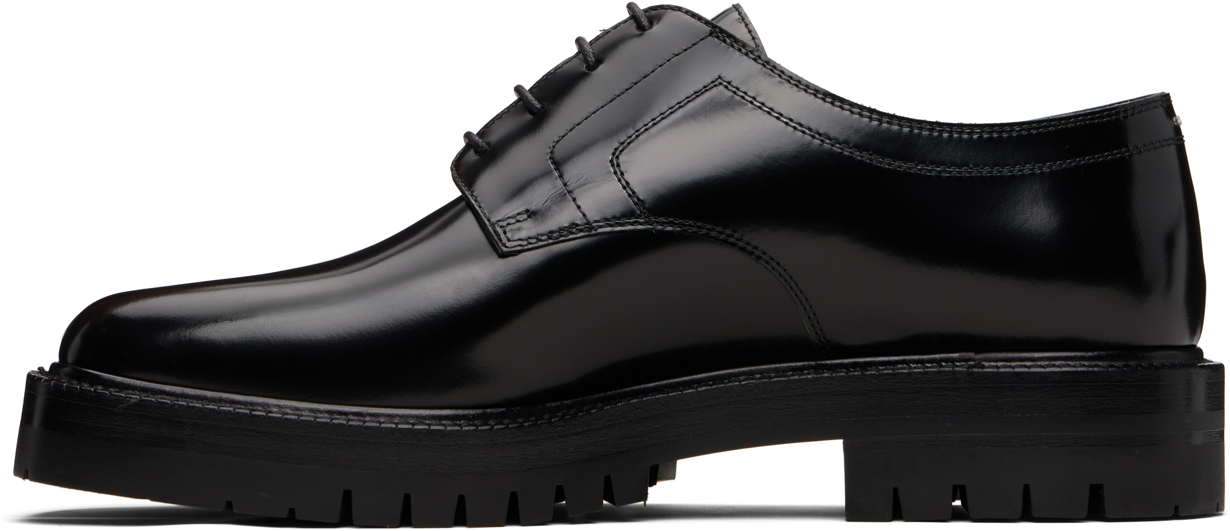 Maison Margiela Women's Leather Tabi Lace-up Shoes In Black