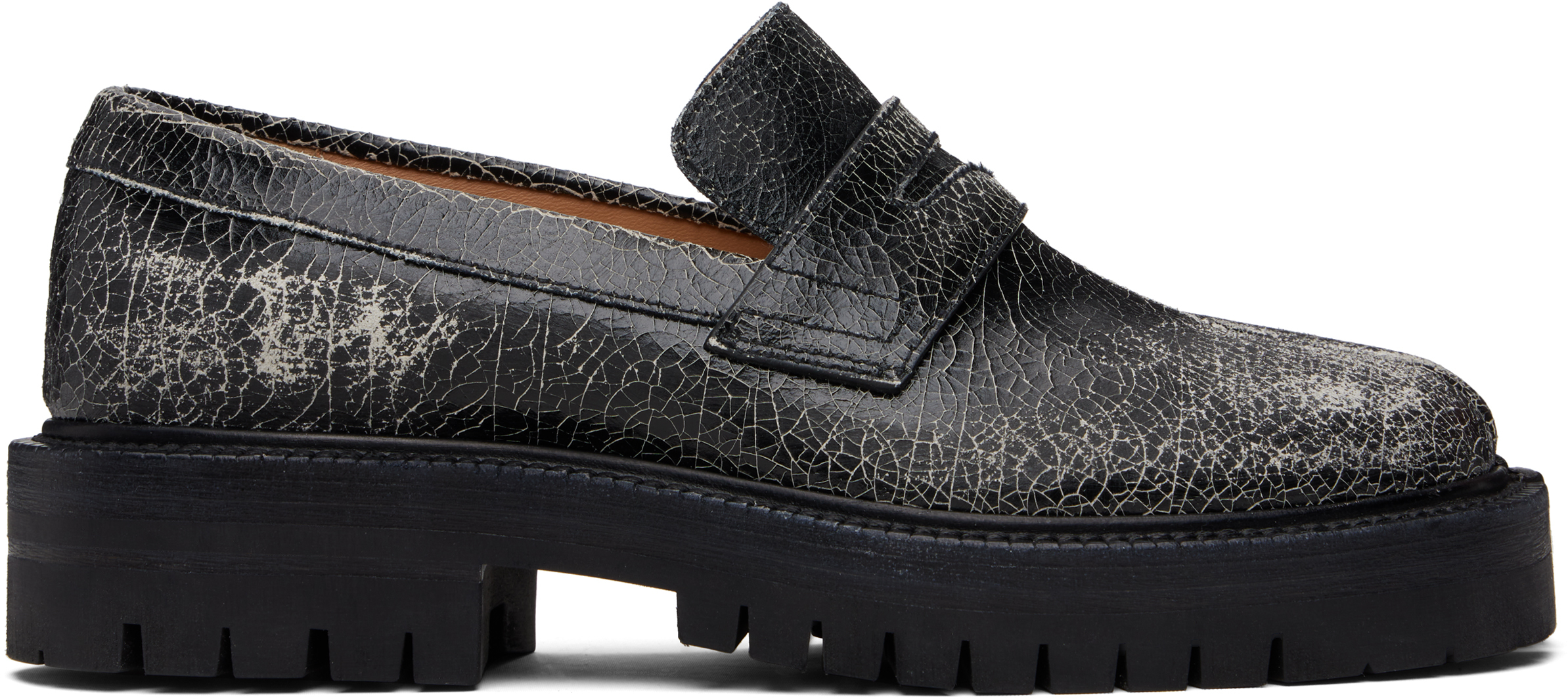 Maison Margiela Black Tabi County Loafers In Multi