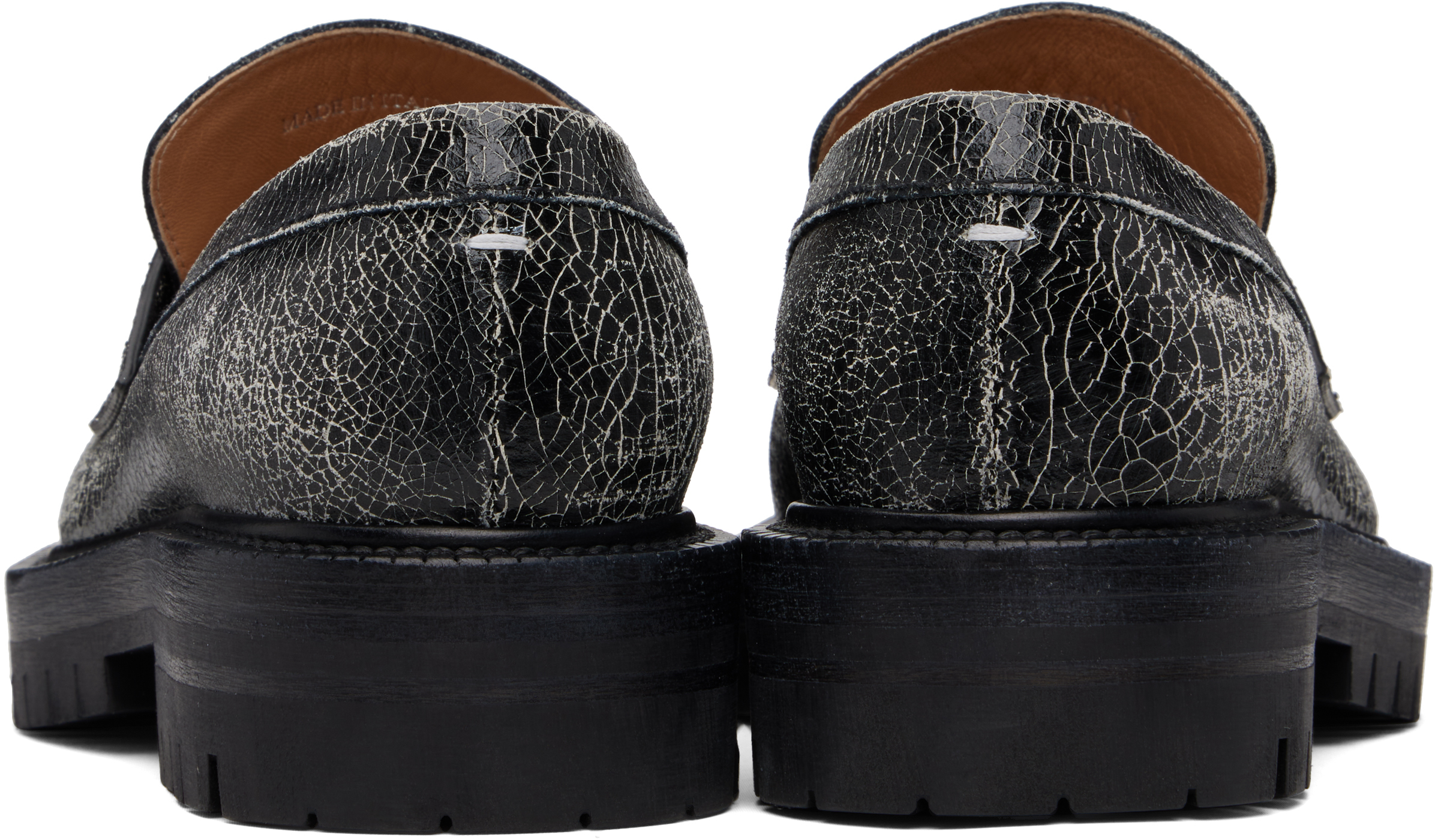 Maison Margiela Black Tabi County Loafers In Multi