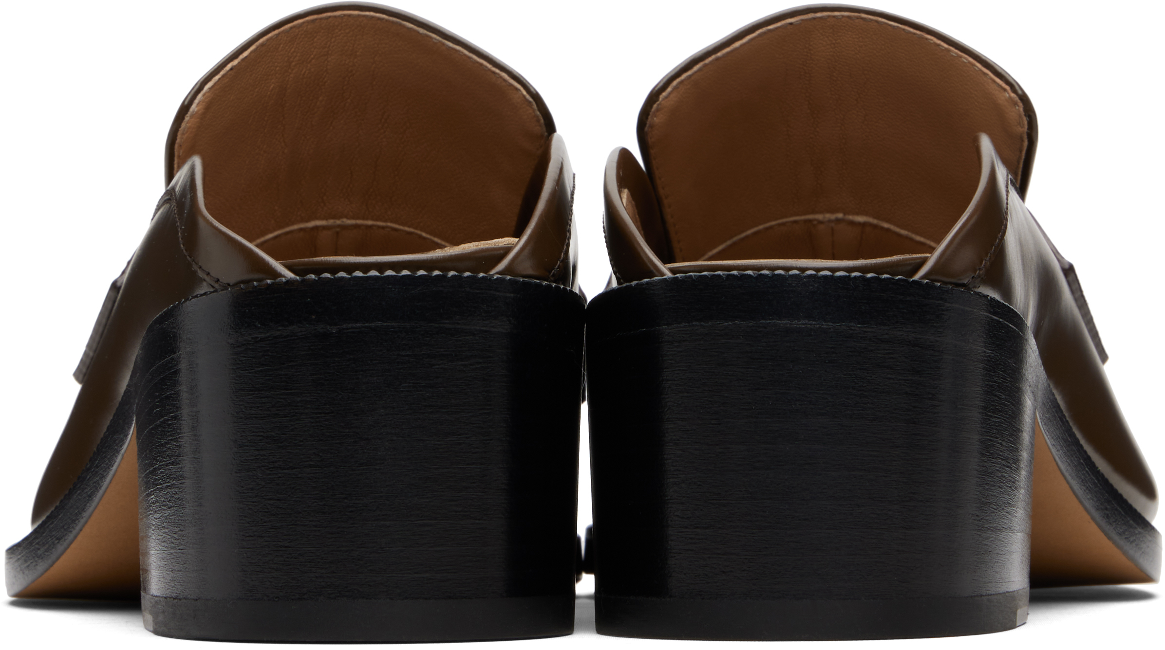 Maison Margiela Brown Tabi City Loafer Mules In Brown