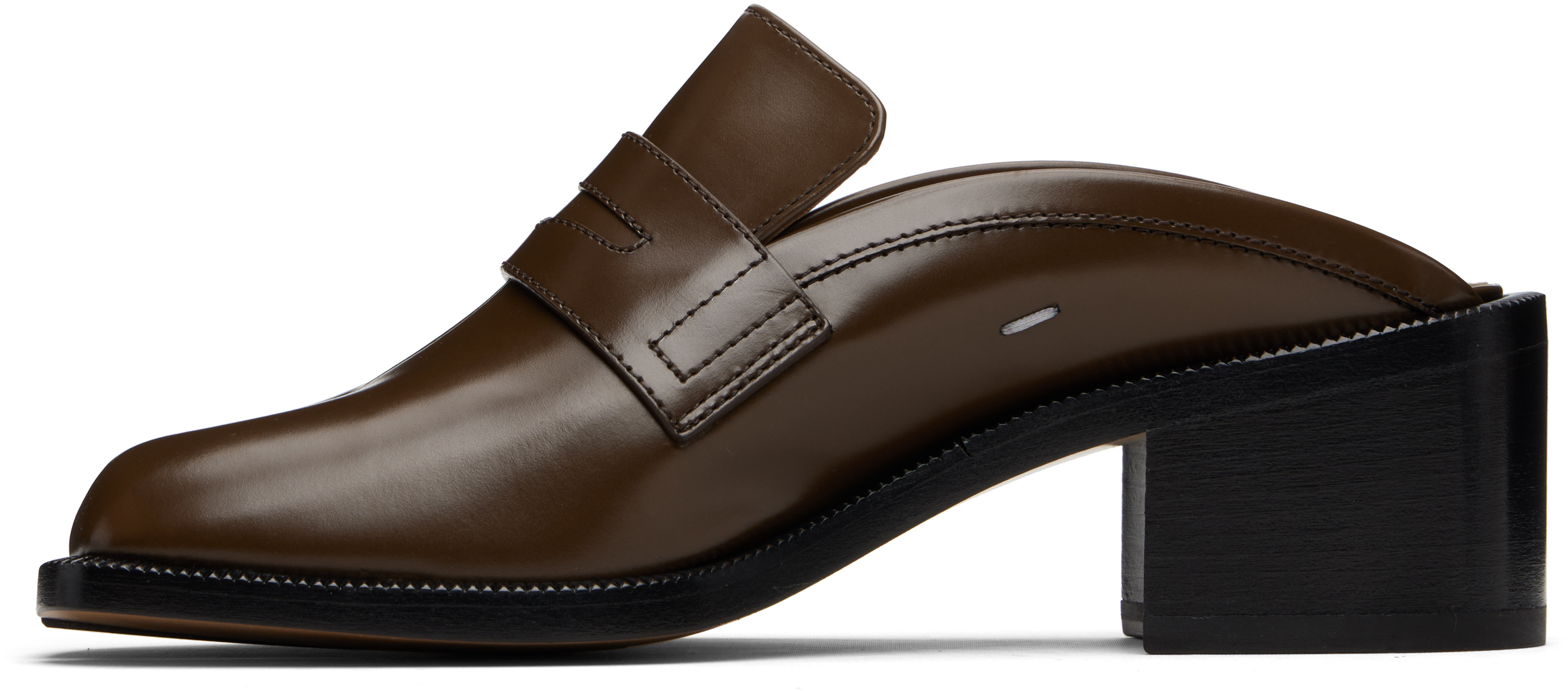 Maison Margiela Brown Tabi City Loafer Mules In Brown
