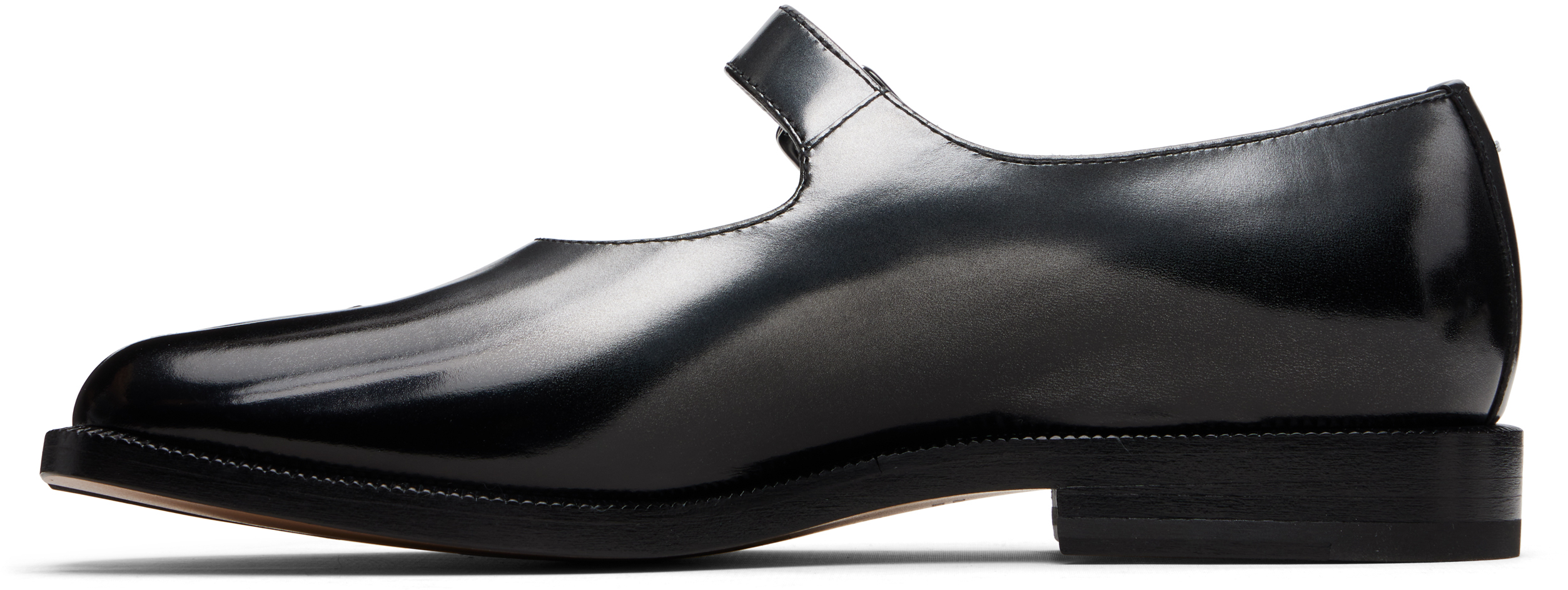 Maison Margiela Mary Jane Mini Heel Shoes With Buckle Strap In Black
