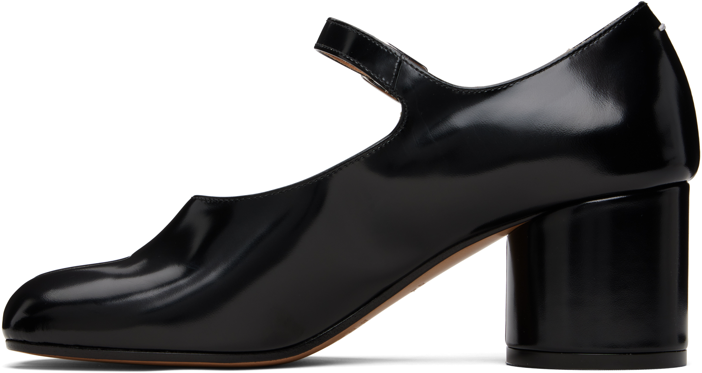 Maison Margiela Tabi Block-heel Ankle-strap Pumps In Black