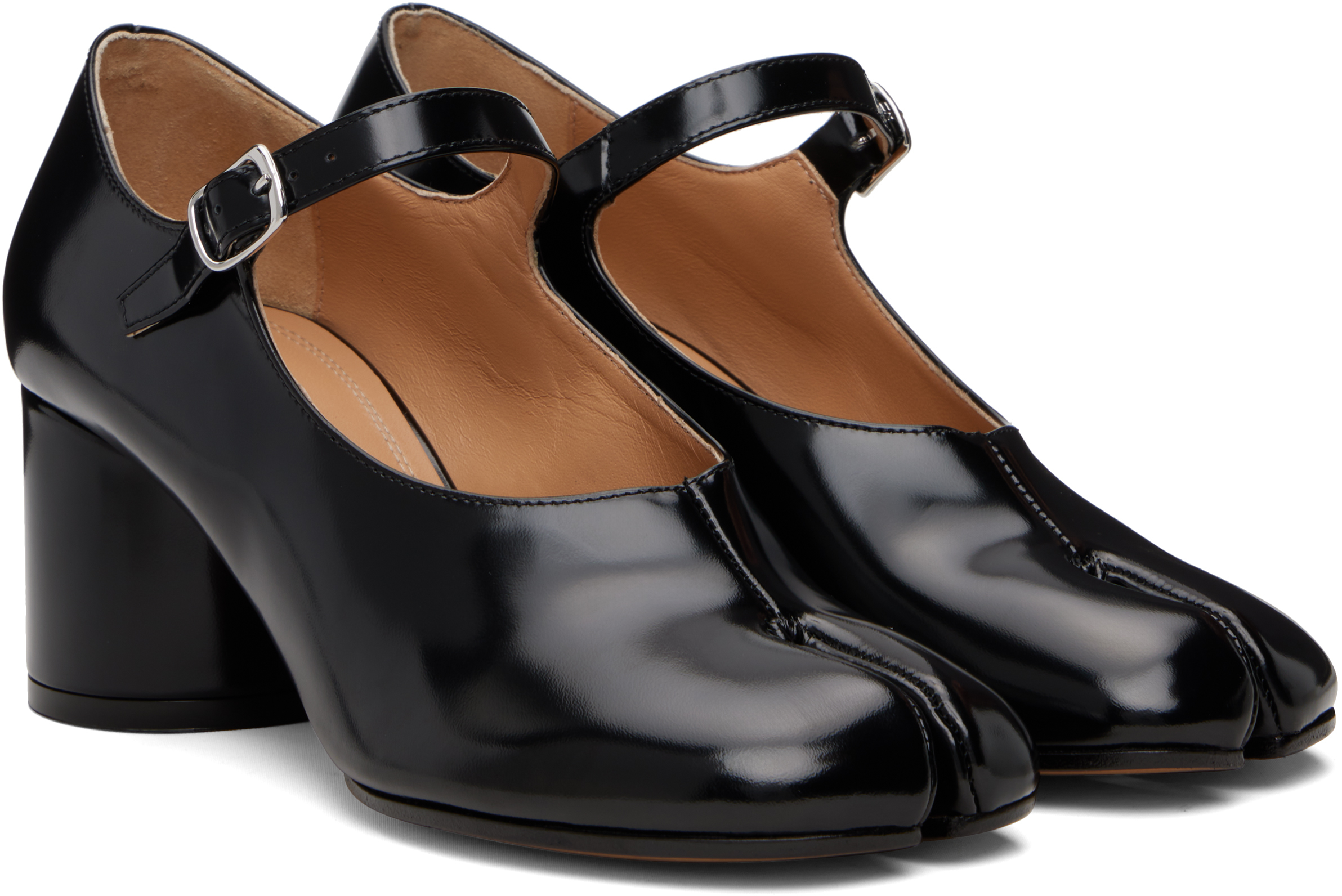 Maison Margiela Tabi Block-heel Ankle-strap Pumps In Black
