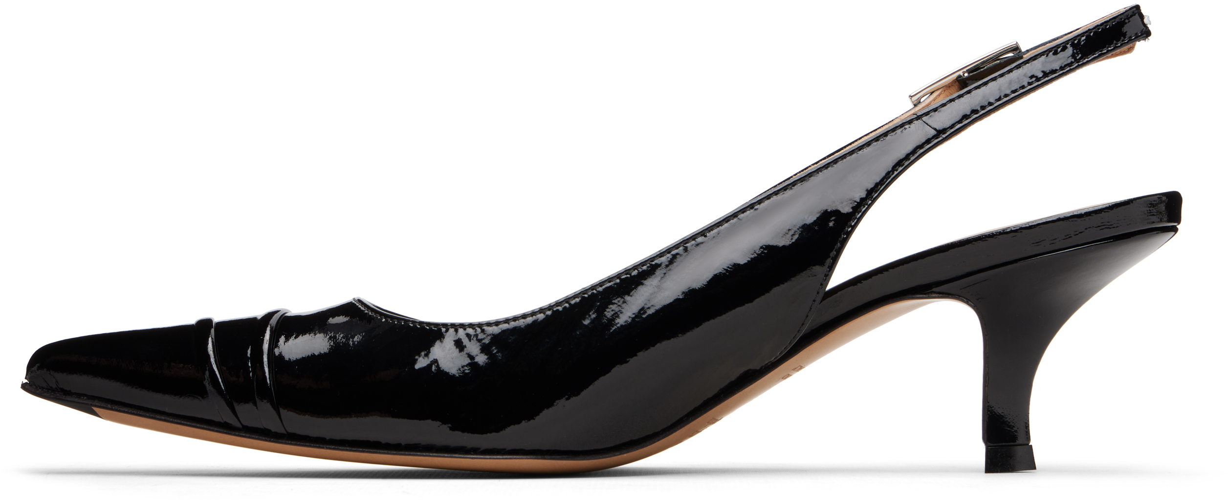 Maison Margiela Black Kinkies Slingback Heels In Black