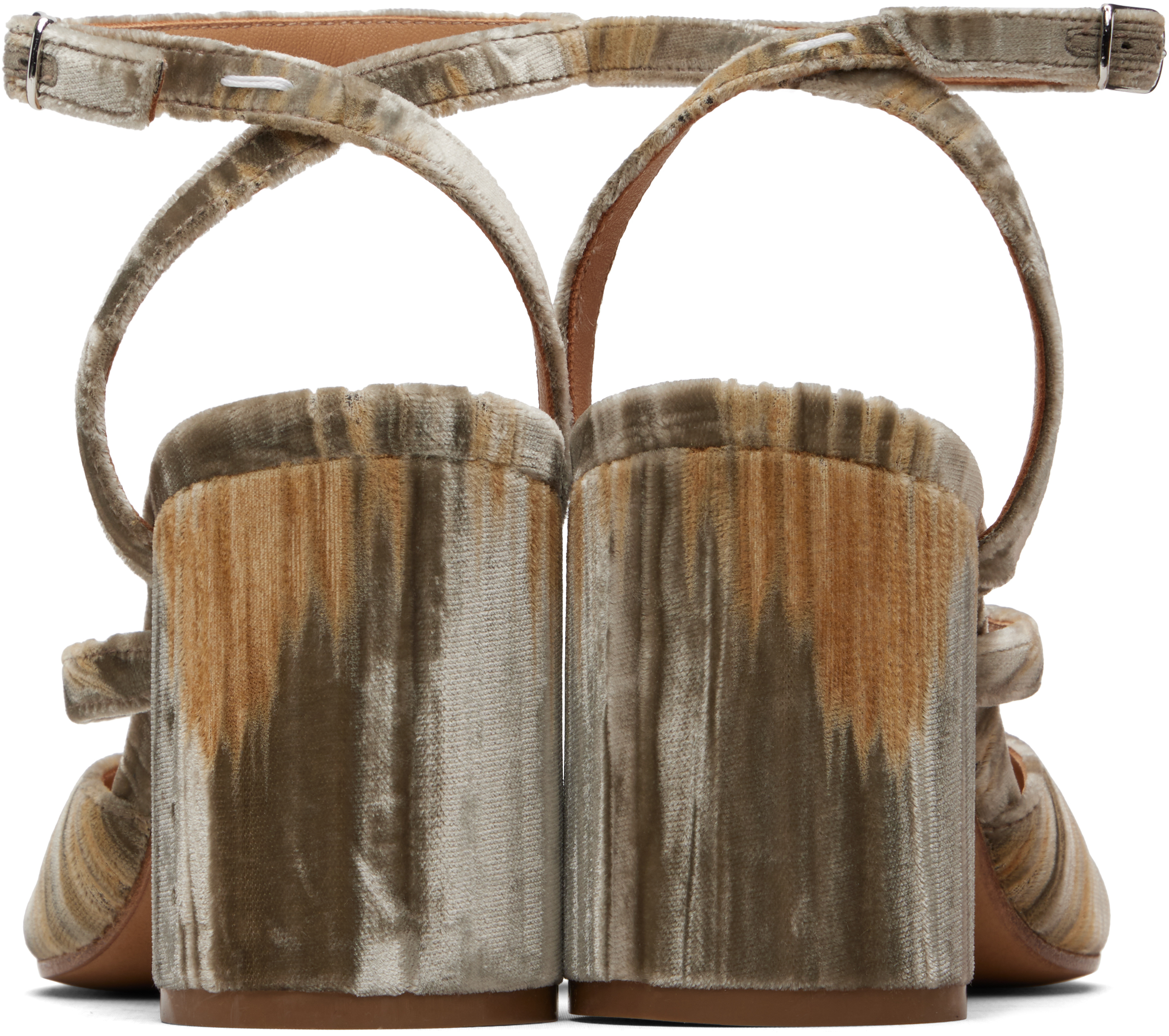 Maison Margiela Beige Tabi Pump Heeled Sandals In Multi