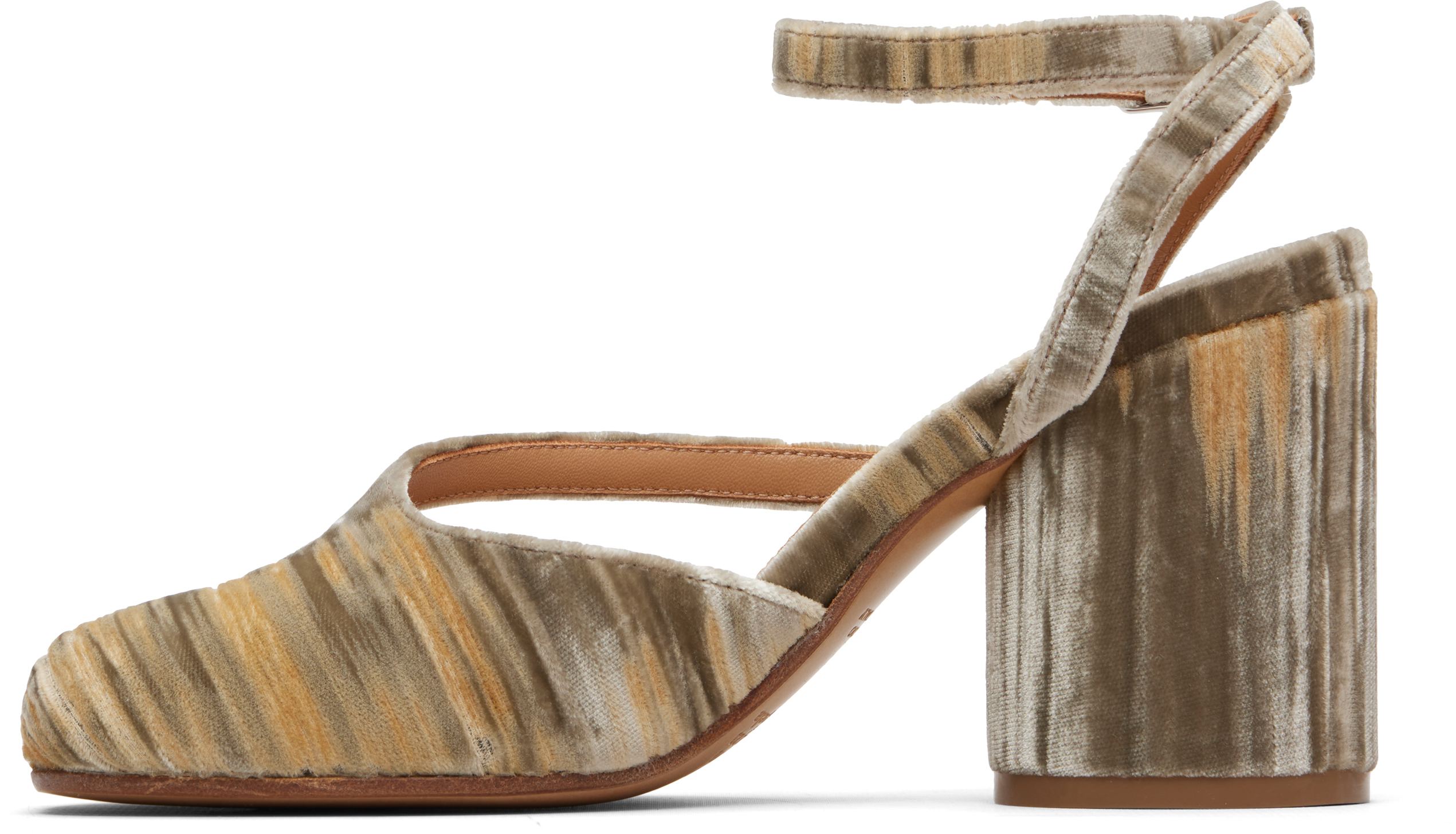 Maison Margiela Beige Tabi Pump Heeled Sandals In Multi