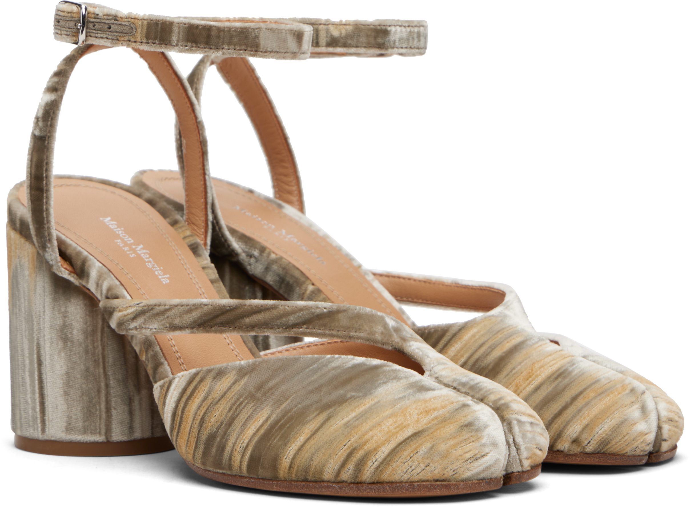 Maison Margiela Beige Tabi Pump Heeled Sandals In Multi